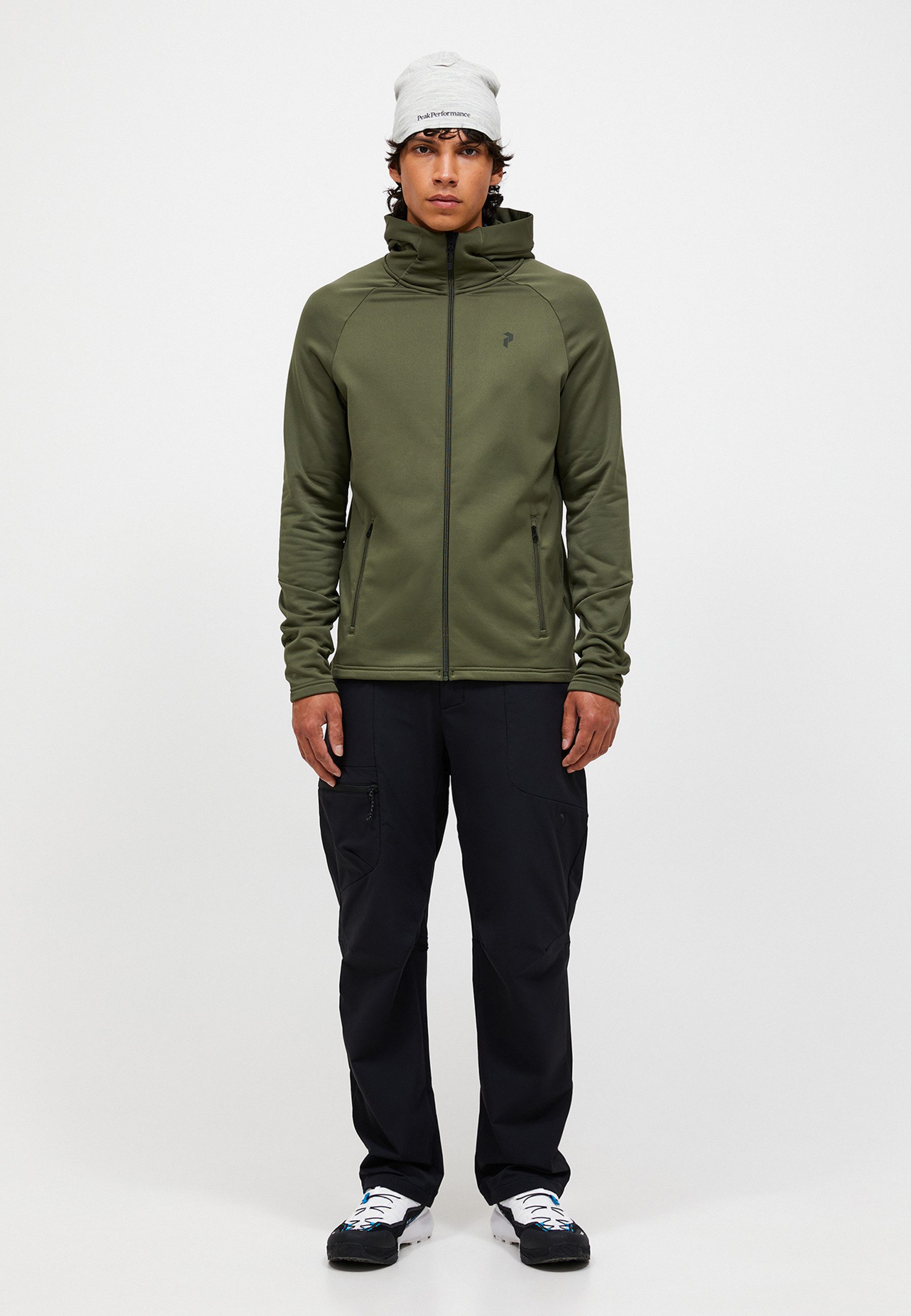 Peak Performance Fleecejacke M Rider Essentials Midlayer Zip Hood mit sportivem Design