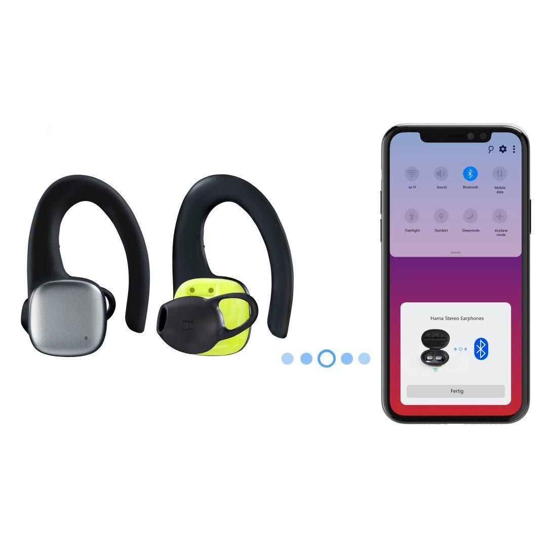 Hama Wireless Bluetooth Google HFP, mit (Freisprechfunktion, Bluetooth, Anrufe HSP, und Bluetooth schweißressistent, integrierte Bluetooth-Kopfhörer Kopfhörer SPP, Musik, Mikrofon, Bügel Bluetooth, den Sport für und Assistant, Steuerung AVRCP 10m) Headset, Reichweite Sprachsteuerung, für schwarz-gelb In-Ear kabellos, True Wireless, Siri, A2DP