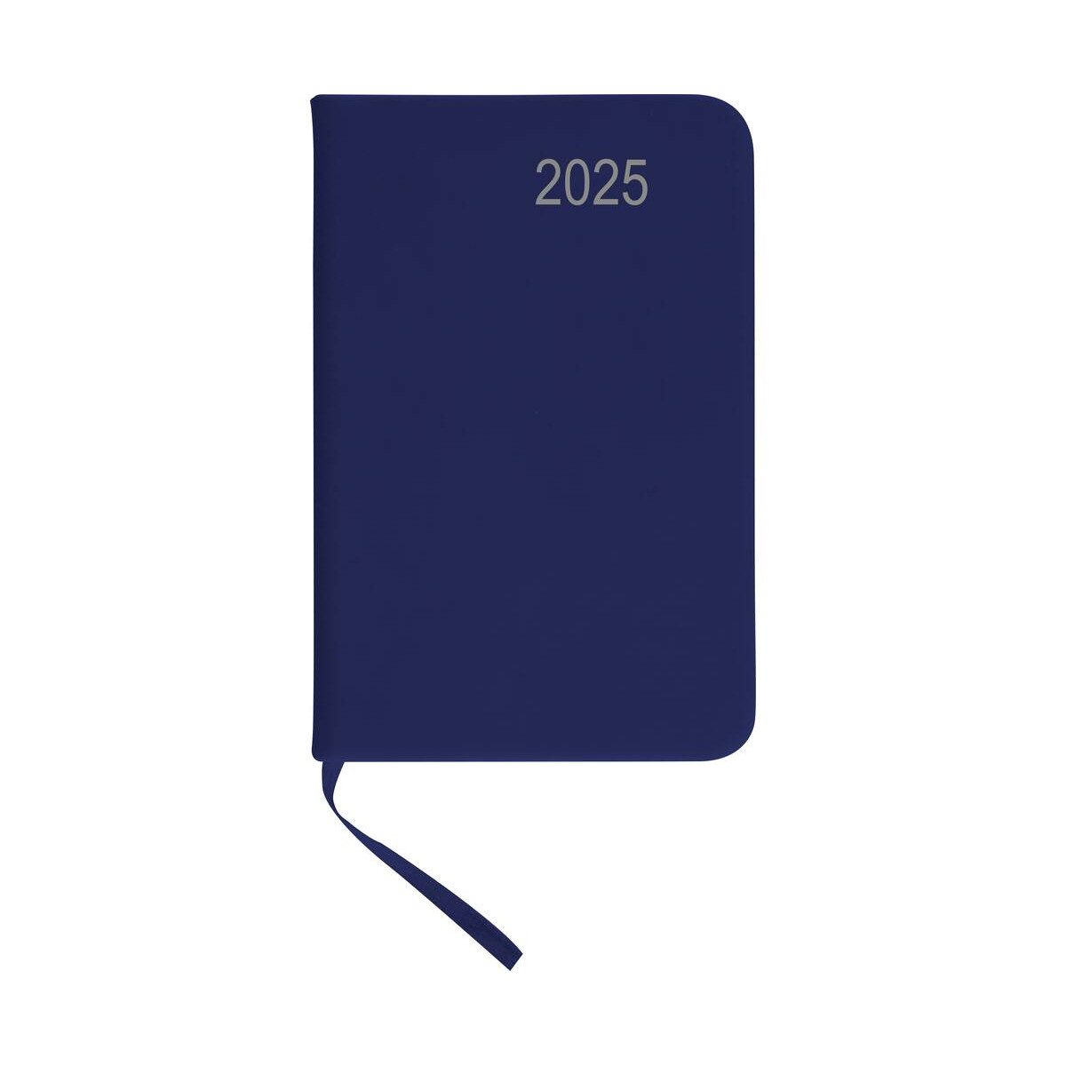 Stylex Schreibwaren Taschenkalender Taschenkalender 2025 / ca DIN A7 / mit PU Einband / Farbe: blau