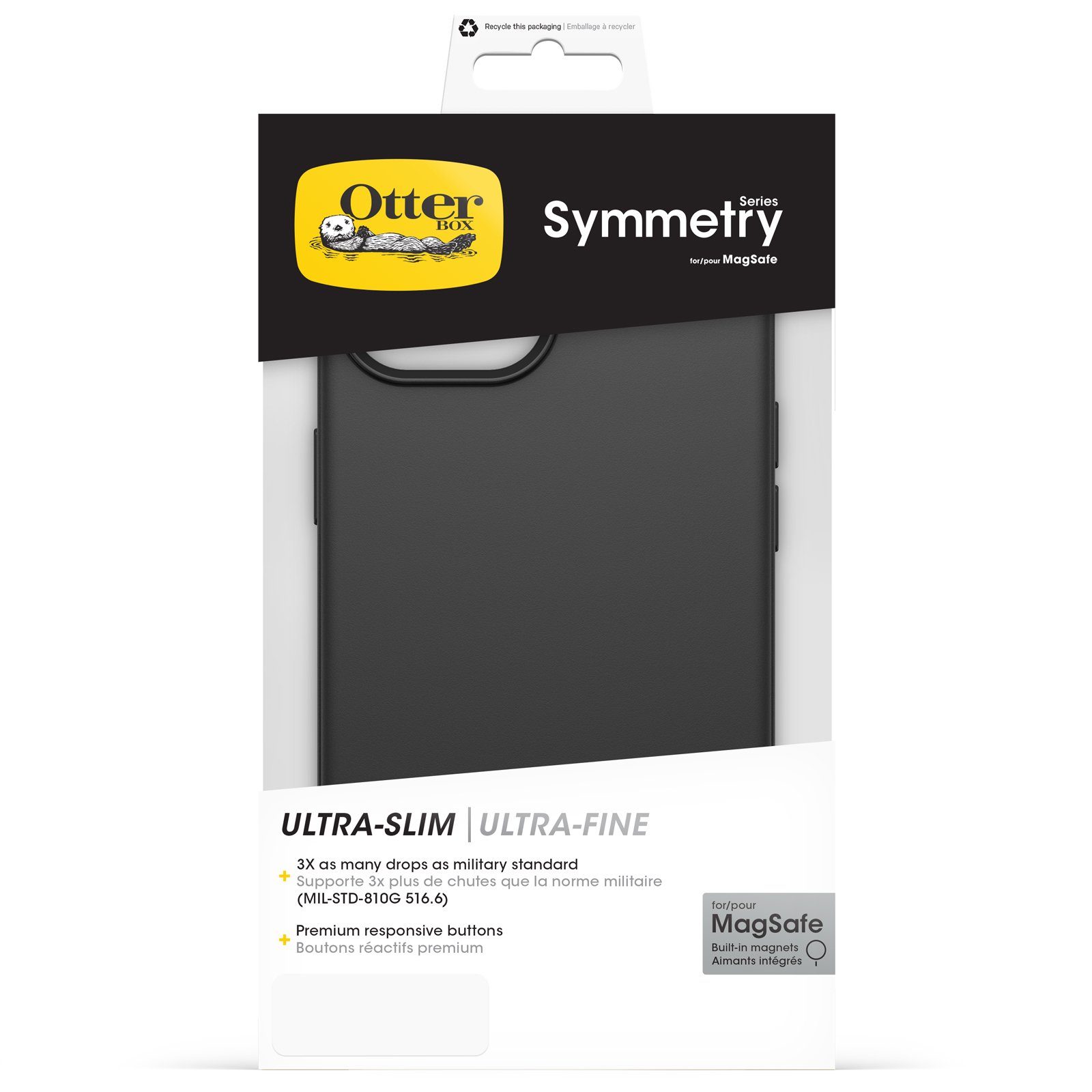 OtterBox Symmetry Apple iPhone 15 Backcover Schwarz mit MagSafe