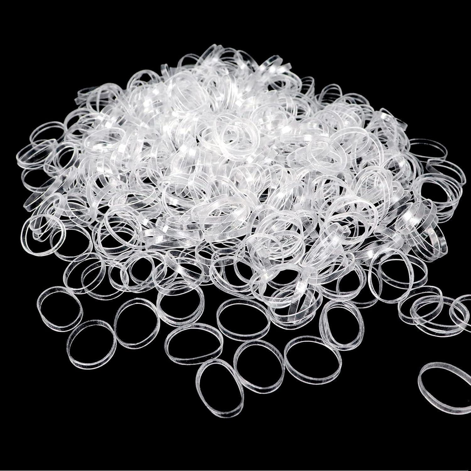 LuxusKollektion Haargummi 500 Mini Haargummis durchsichtig, elastisch, für Kinder