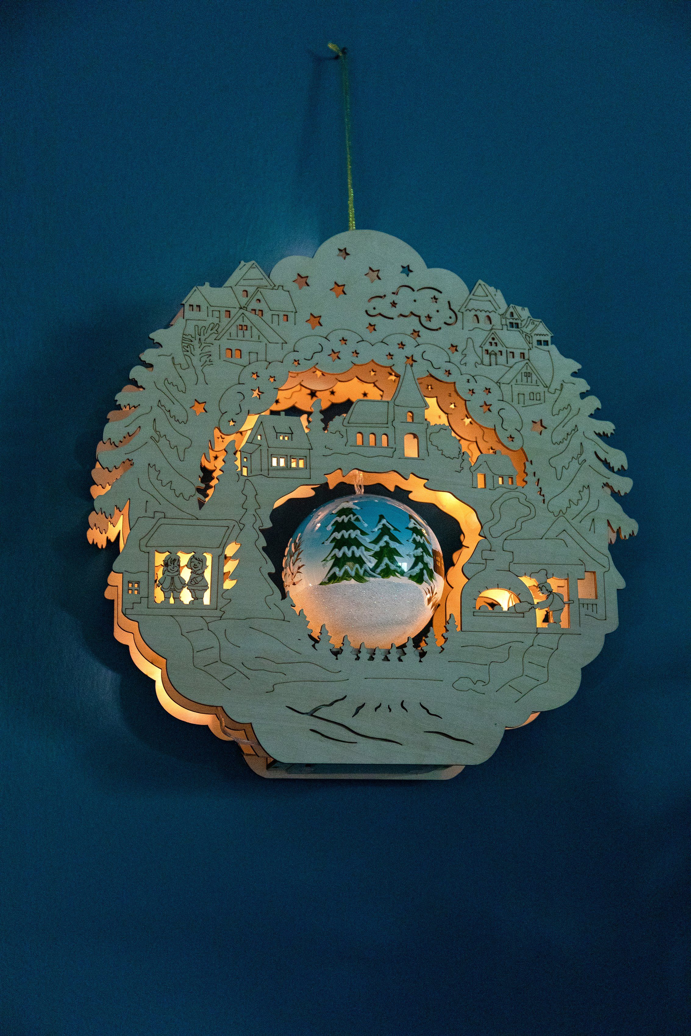 Weihnachtsdeko, Höhe Dekolicht ca. drehbarer Myflair cm aus Holz, 32 & fest Accessoires mit integriert, Weihnachtskugel, LED Möbel