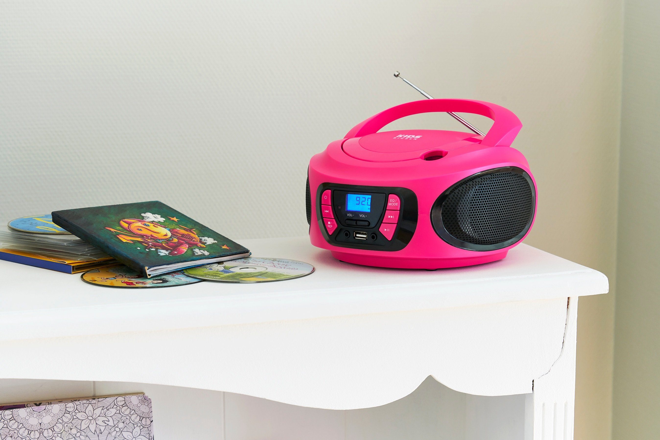 BigBen Kids Tragbares CD/Radio USB/BT AU387292 pink CD-Radiorecorder (FM-Tuner)