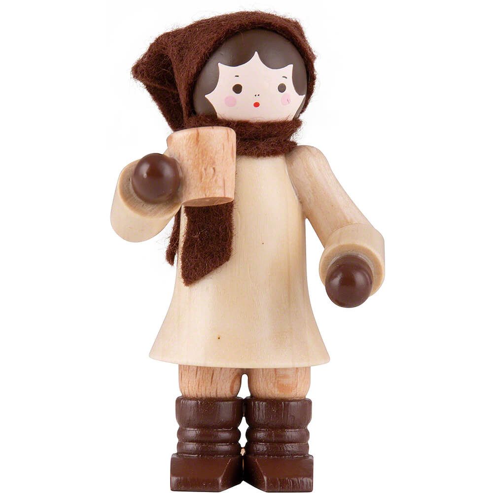 Volkskunstwerkstatt Romy Thiel Dekofigur Thiel-Figur Glühweintrinkerin - natur (5,5cm) von Romy Thiel