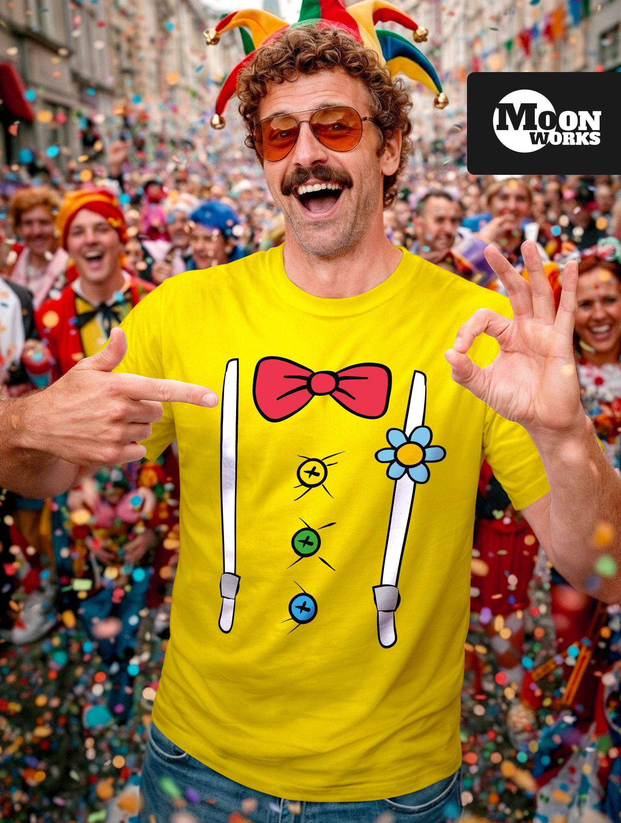 MoonWorks Print-Shirt Herren T-Shirt Fasching Karneval Clown Kostüm-Ersatz günstig online kaufen