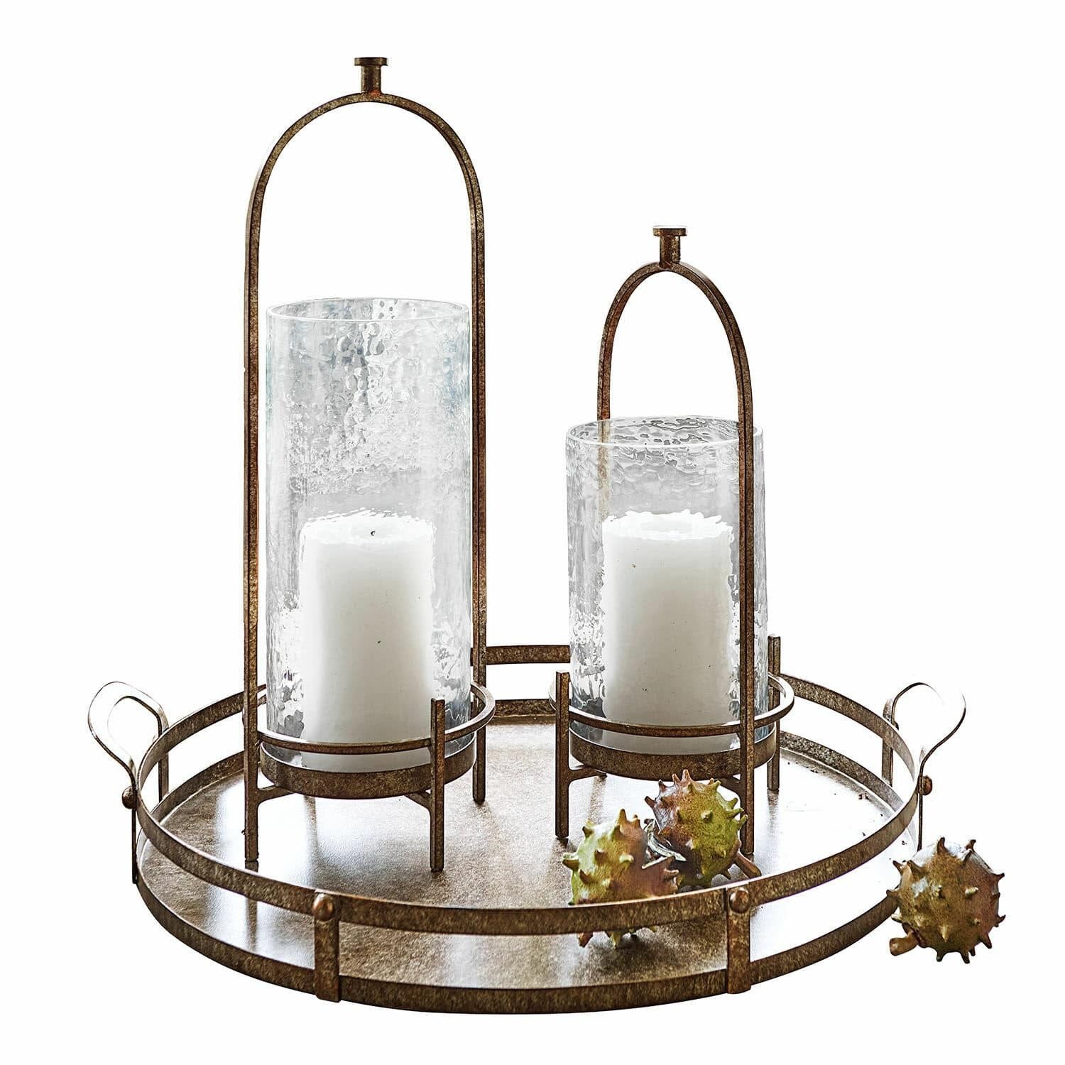 Mirabeau Windlicht Windlicht 2er Set Aquivar antikbronze/klar (2er Set, 2er Set)
