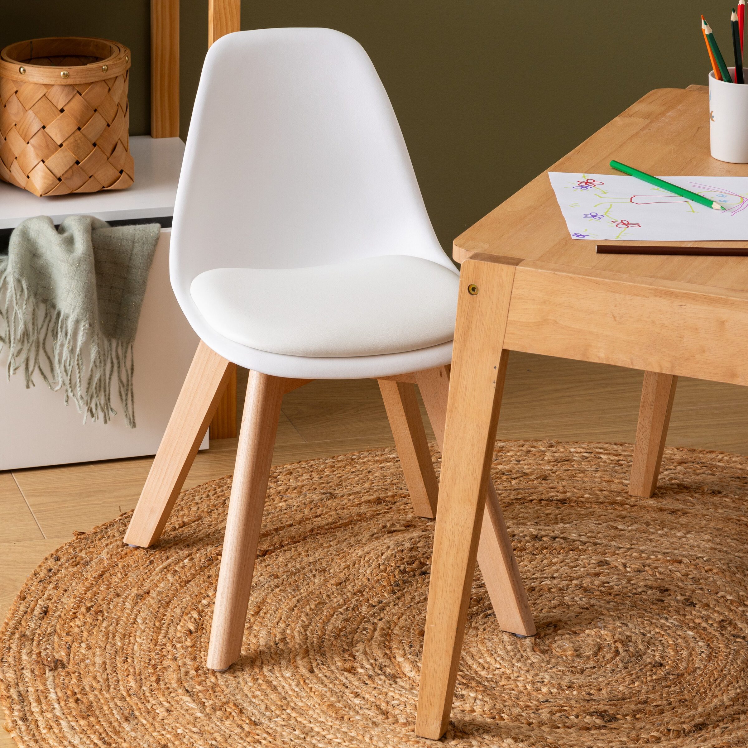 Atmosphera Créateur d'intérieur Hocker Skandinavischer Kinderstuhl MINI BAYA (1 Stk., Sitzhocker), funktional