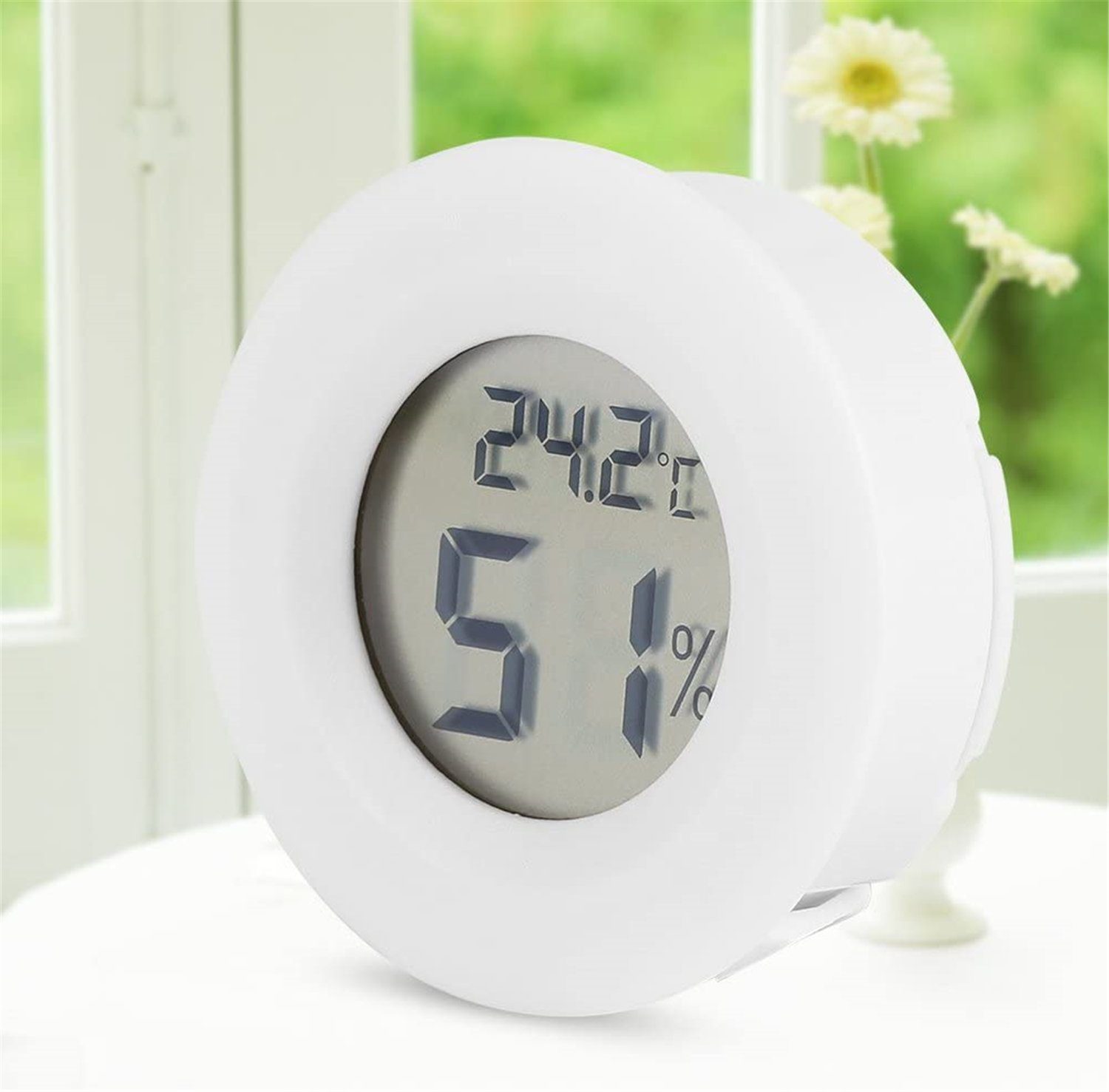 Thermometer Kontrolle Olotos Innenraum Thermo-Hygrometer LCD Temperatur Weiß 5er-Set, Hygrometer für Kühlschrank Luftfeuchtigkeit Digitales Mini Messgerät