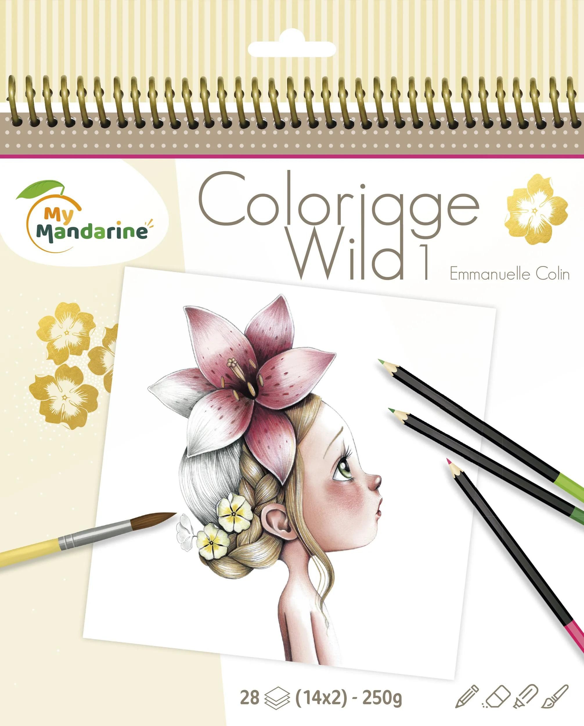 Avenue Mandarine Malvorlage 5x Malbuch Wild 1 - Rosa GY065O, My Mandarine