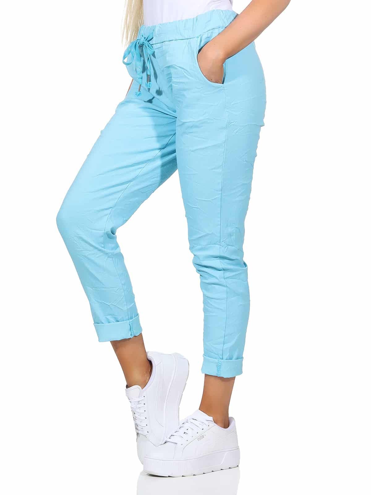OriginalYou Schlupfhose Damen Sommerhose bequeme Chinohose mit Stretch in Größe 36-48 erhältlich, moderner Knitterlook, elastischer Bund