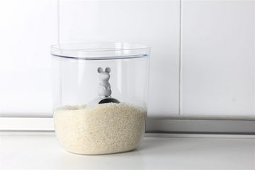 Qualy Design Vorratsdose Lucky Mouse, (Behälter, Dose, mit "Lucky Mouse" Löffel), lebensmittelecht, kombiniert stapelbar