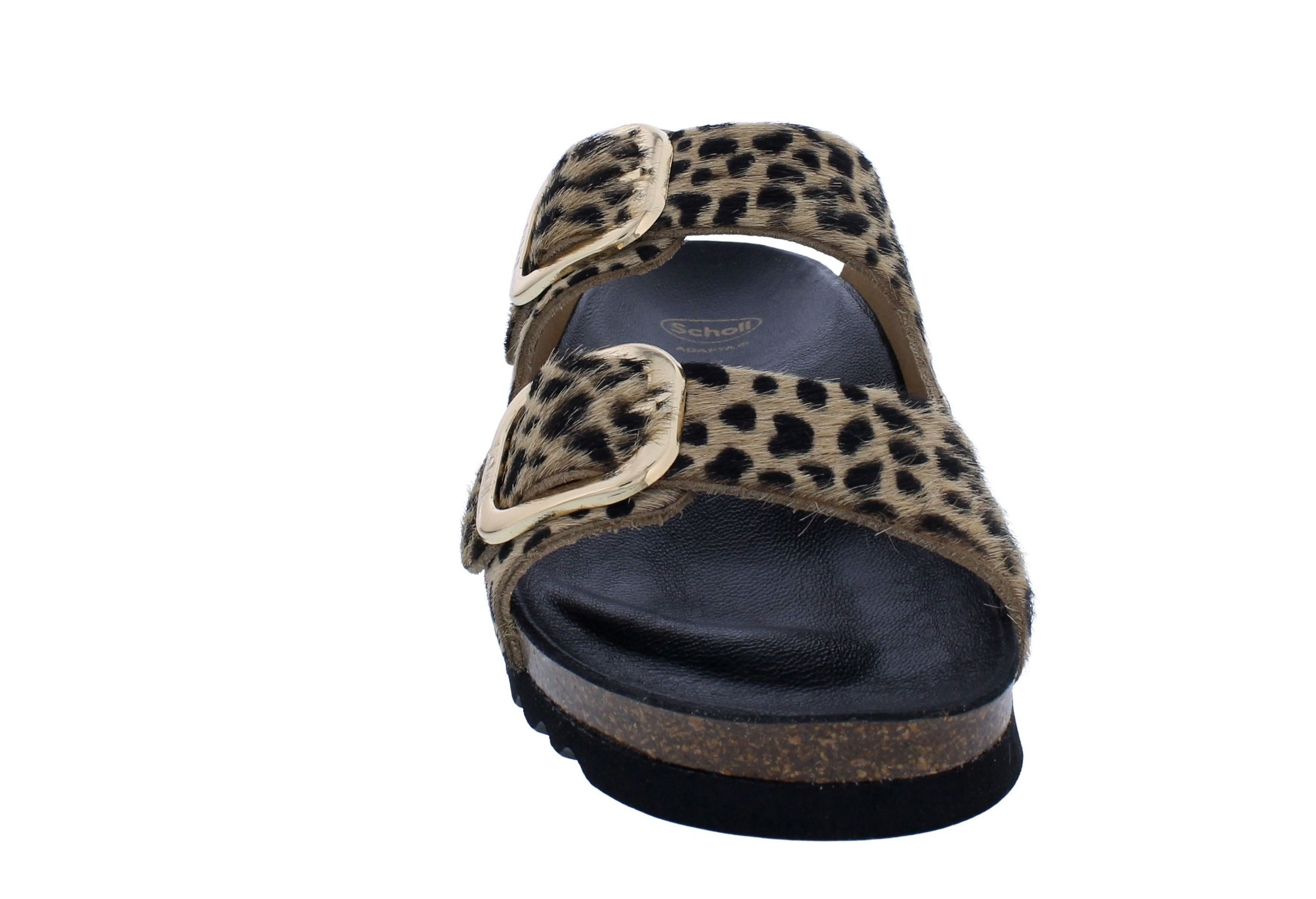 Scholl Scholl Pantolette mit Fußbett Noelle Leopard Animal Print - Leder mit Pantolette