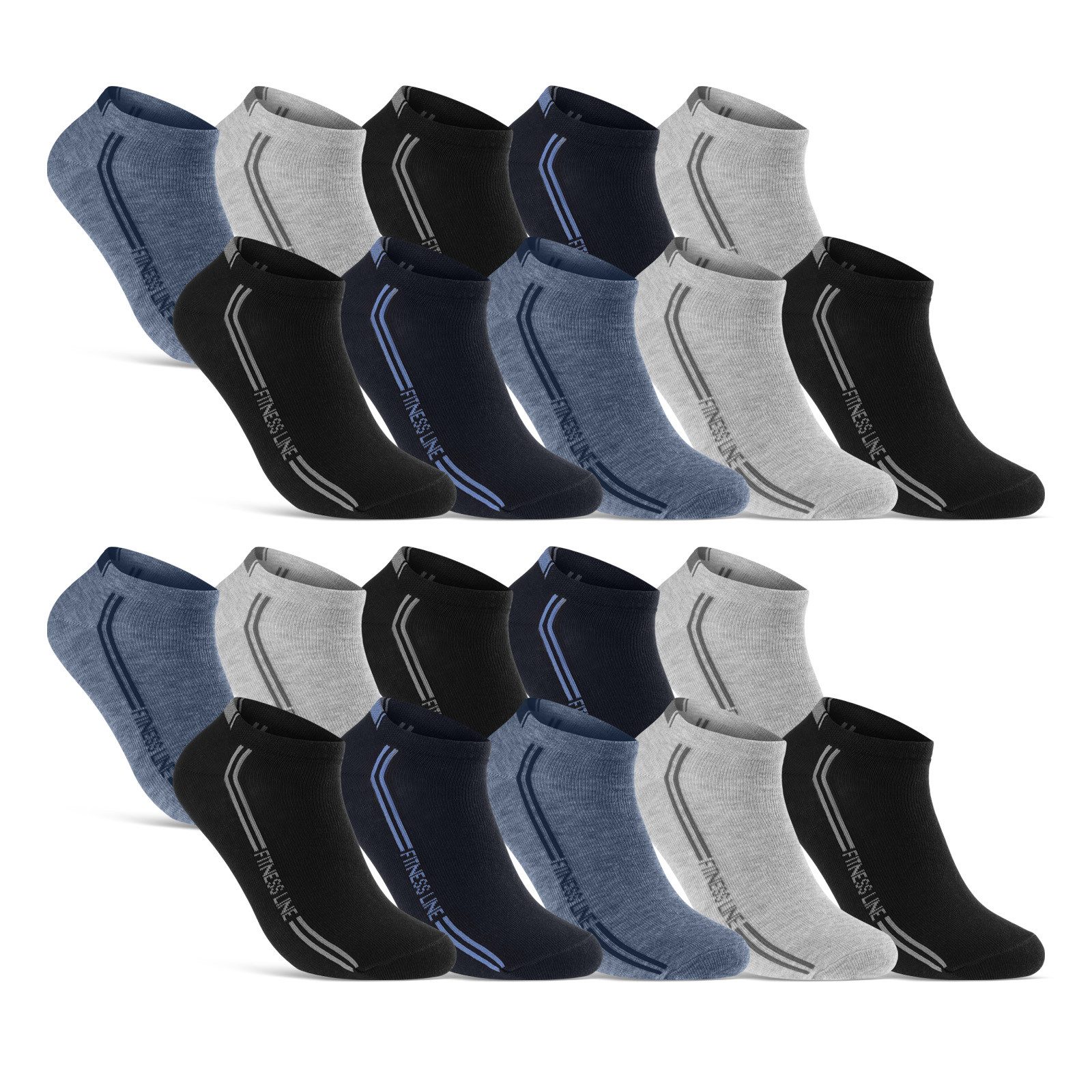 Sneakersocken 8, 12 oder 20 Paar Sneaker Socken SPORT