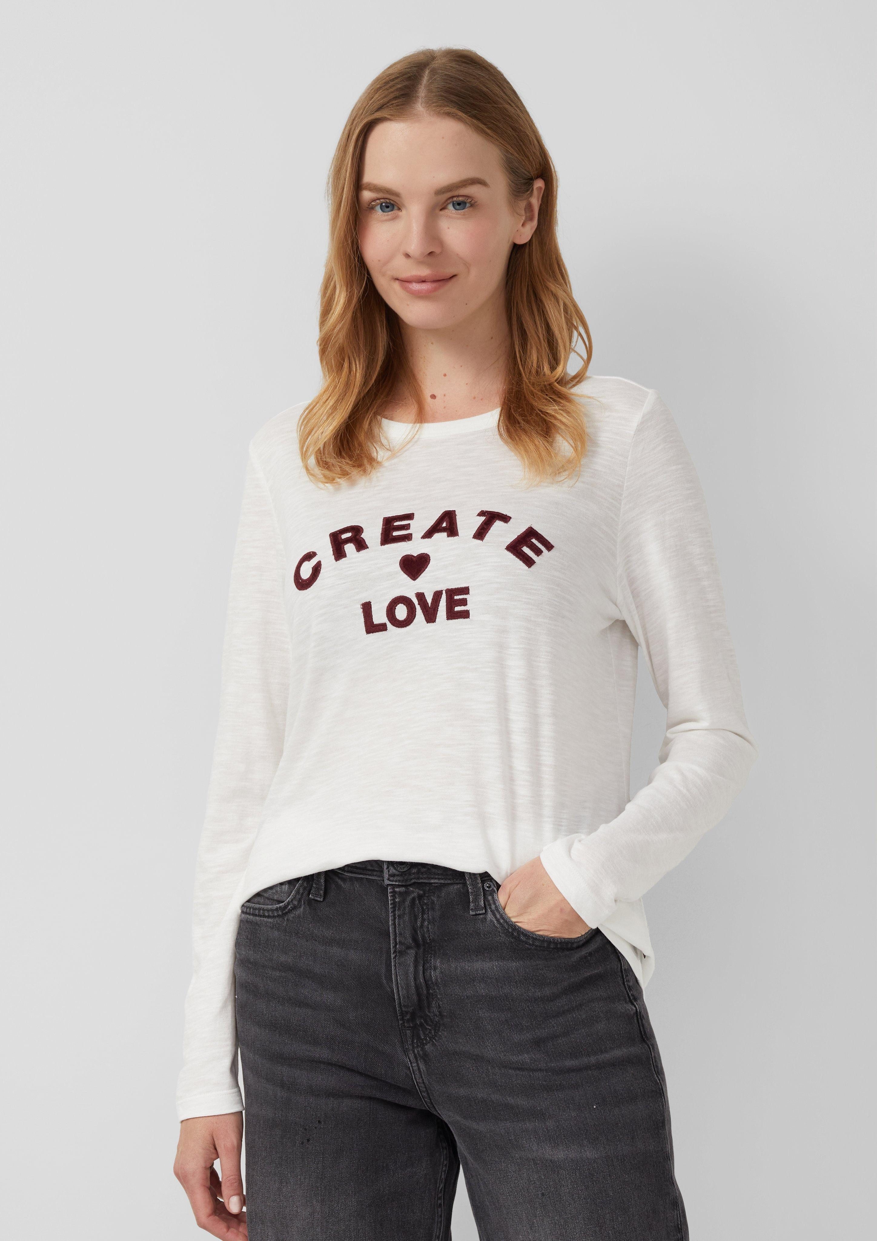 s.Oliver Kurzarmshirt Longsleeve mit appliziertem Artwork günstig online kaufen