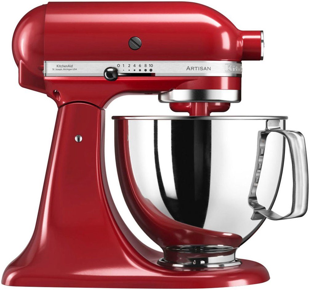 KitchenAid Küchenmaschine 5KSM125EER, 300 W, 4,8 l Schüssel, Gratis Fleischwolf+Gemüseschneider m. 3 Trommeln (Wert ca. 278,-€ UVP)