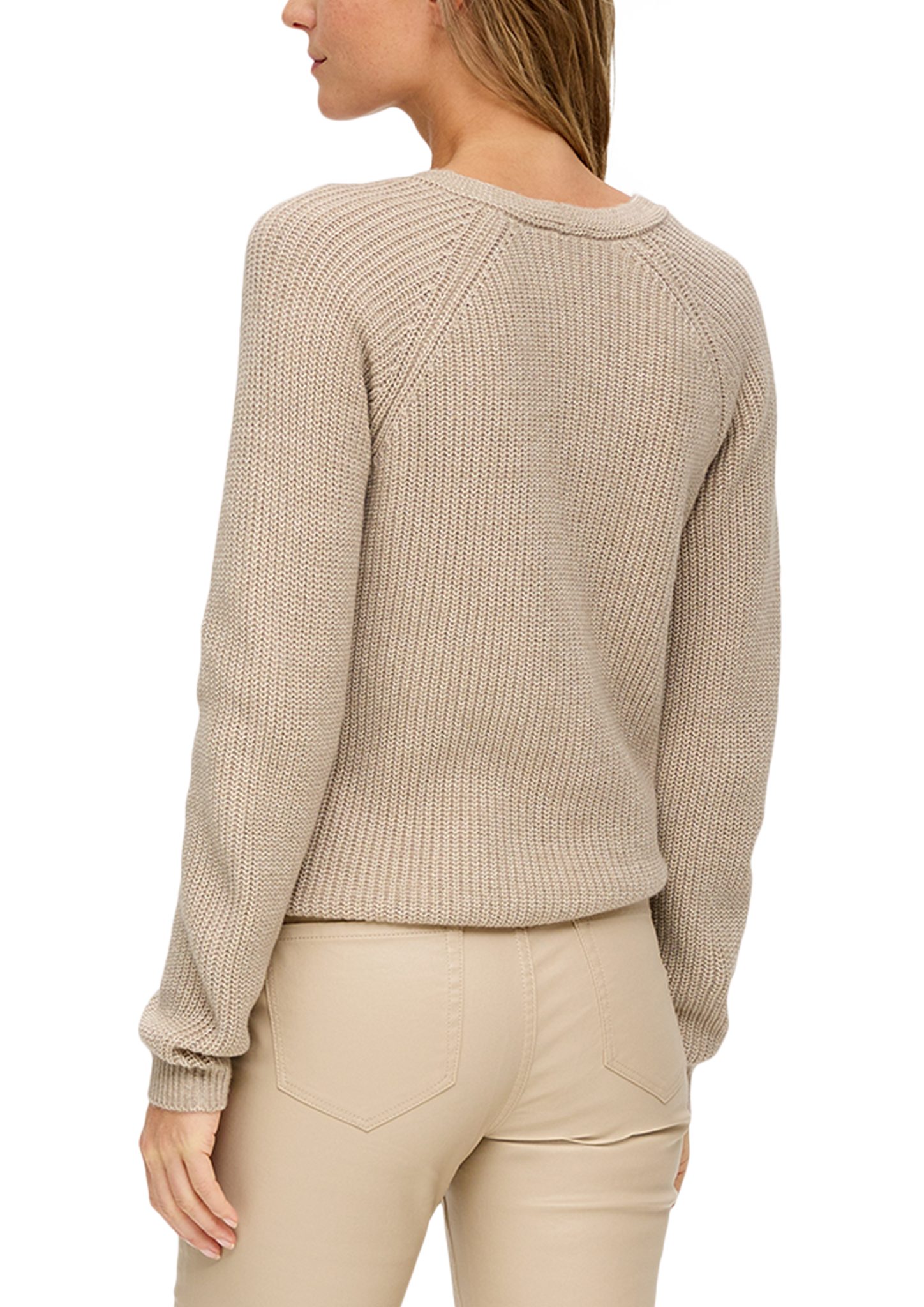 Strickpullover helles mit beige Rippstruktur s.Oliver Strickpullover