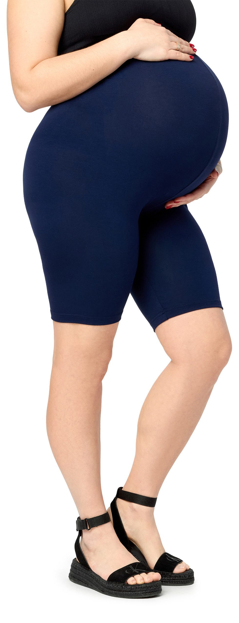 Umstandsleggings Große Größen Damen kurze Umstandstights aus Baumwolle MS10-465
