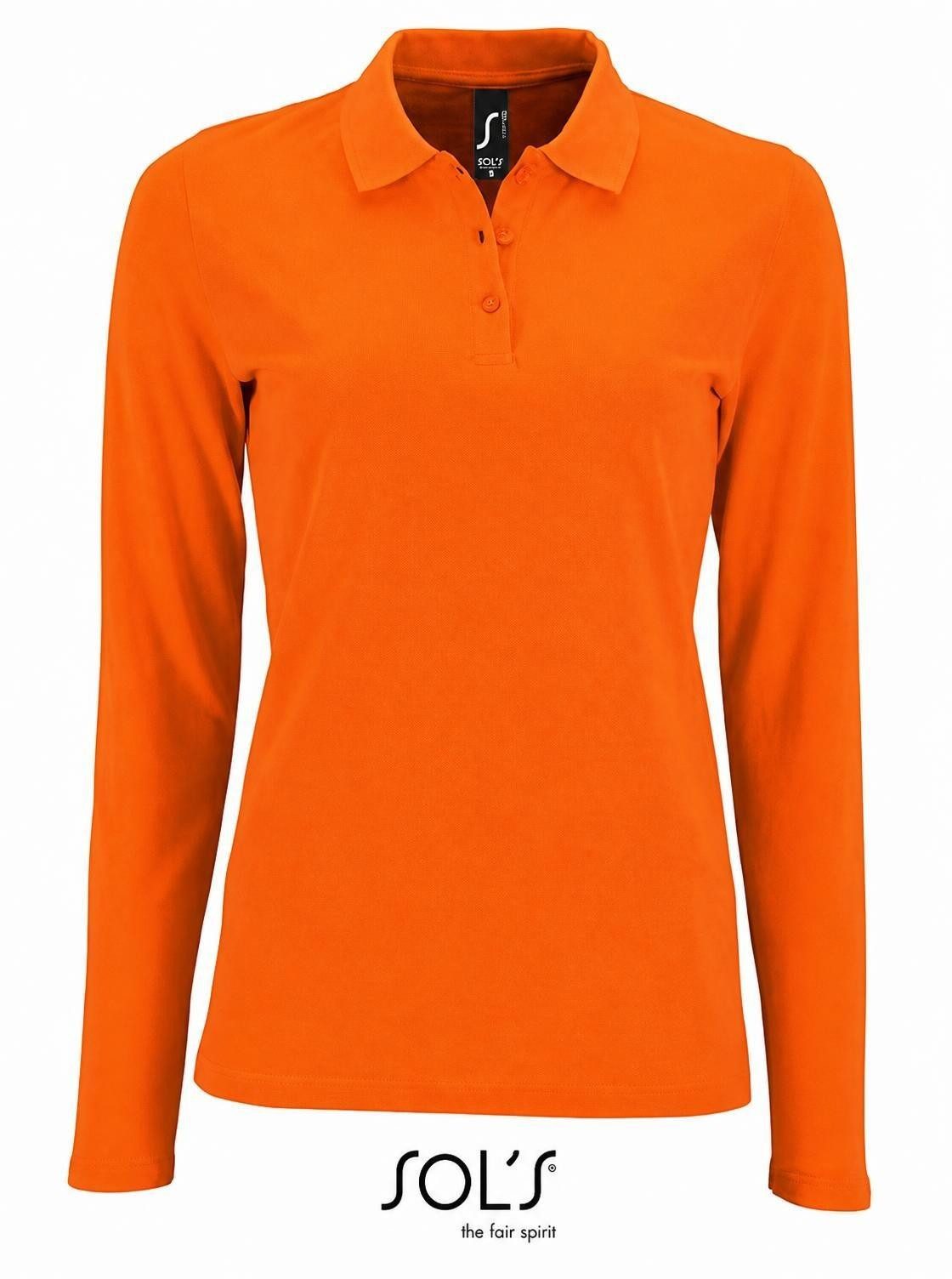 SOLS Langarm-Poloshirt Damen Long-Sleeve Piqué Polo Shirt Perfect