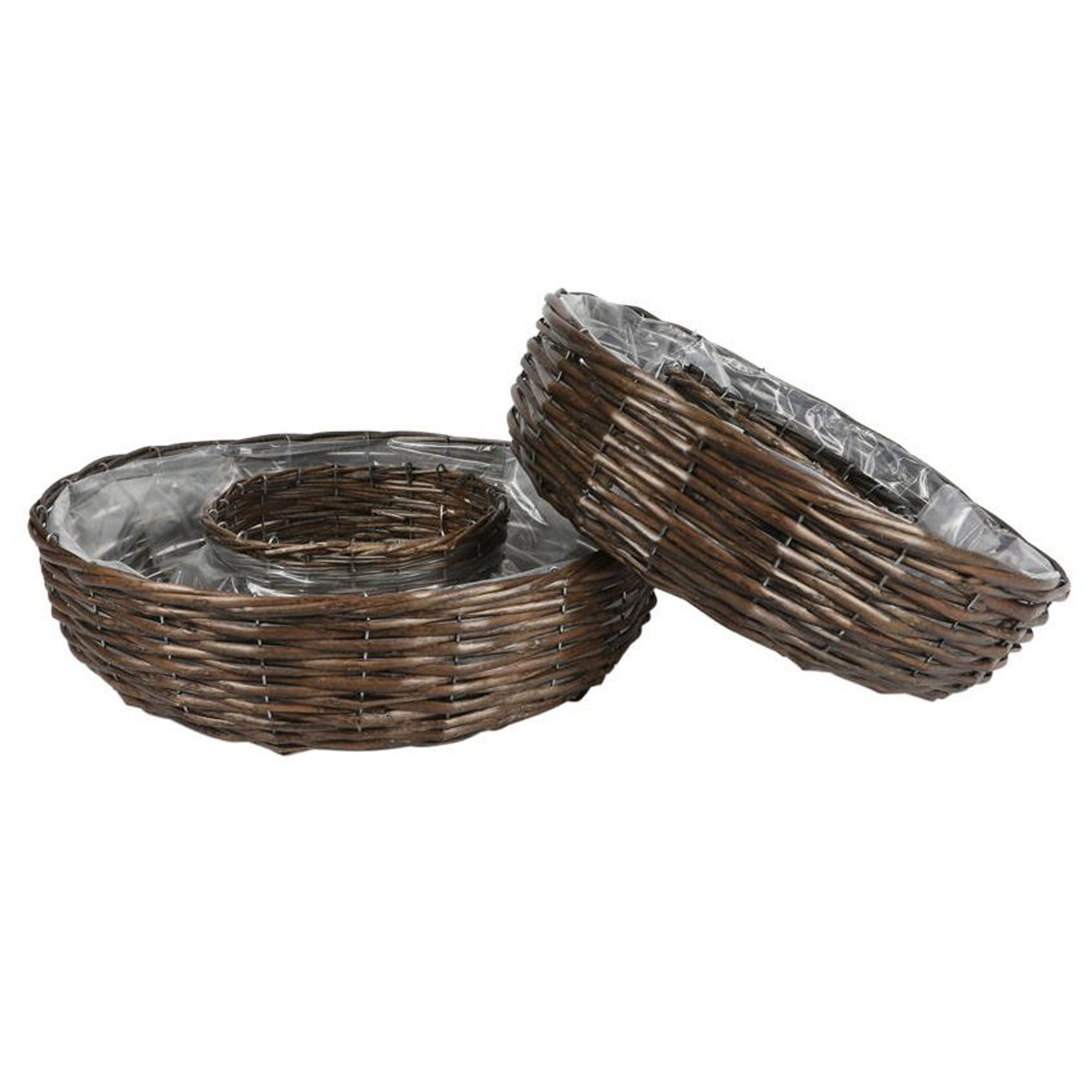 Spetebo Weidenkorb Weide Pflanzring 2er Set geflochten - 45 / 40 cm