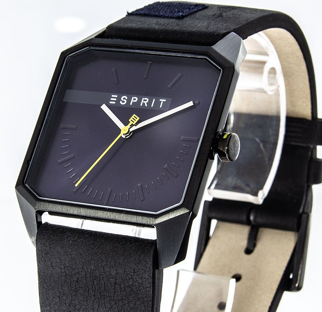 Quarzuhr ESPRIT Herrenuhr Cube Gents ES1G071M0035