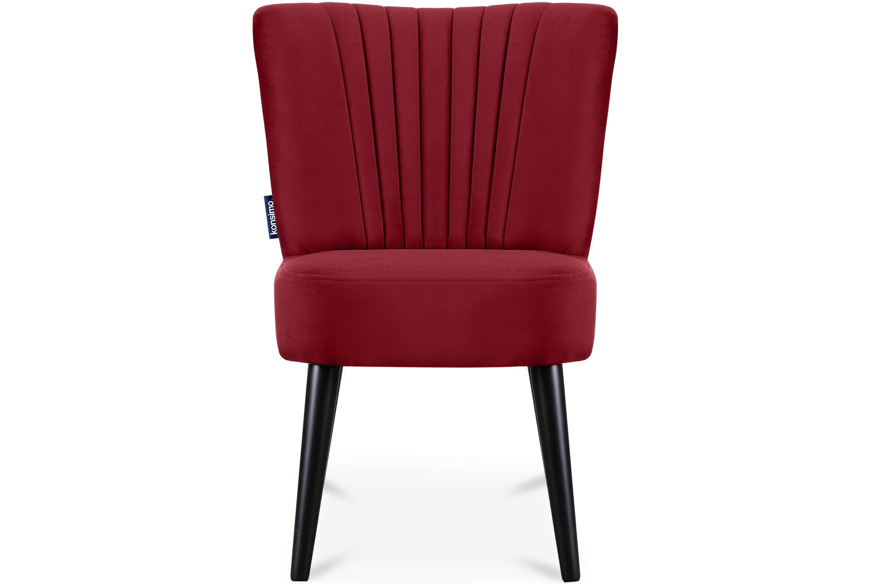 | kastanienbraun/schwarz lackierten Sessel, aus Buchenholz Cocktailsessel Beinen kastanienbraun an Rückenlehne, Konsimo der DUCO schwarz Ziernaht