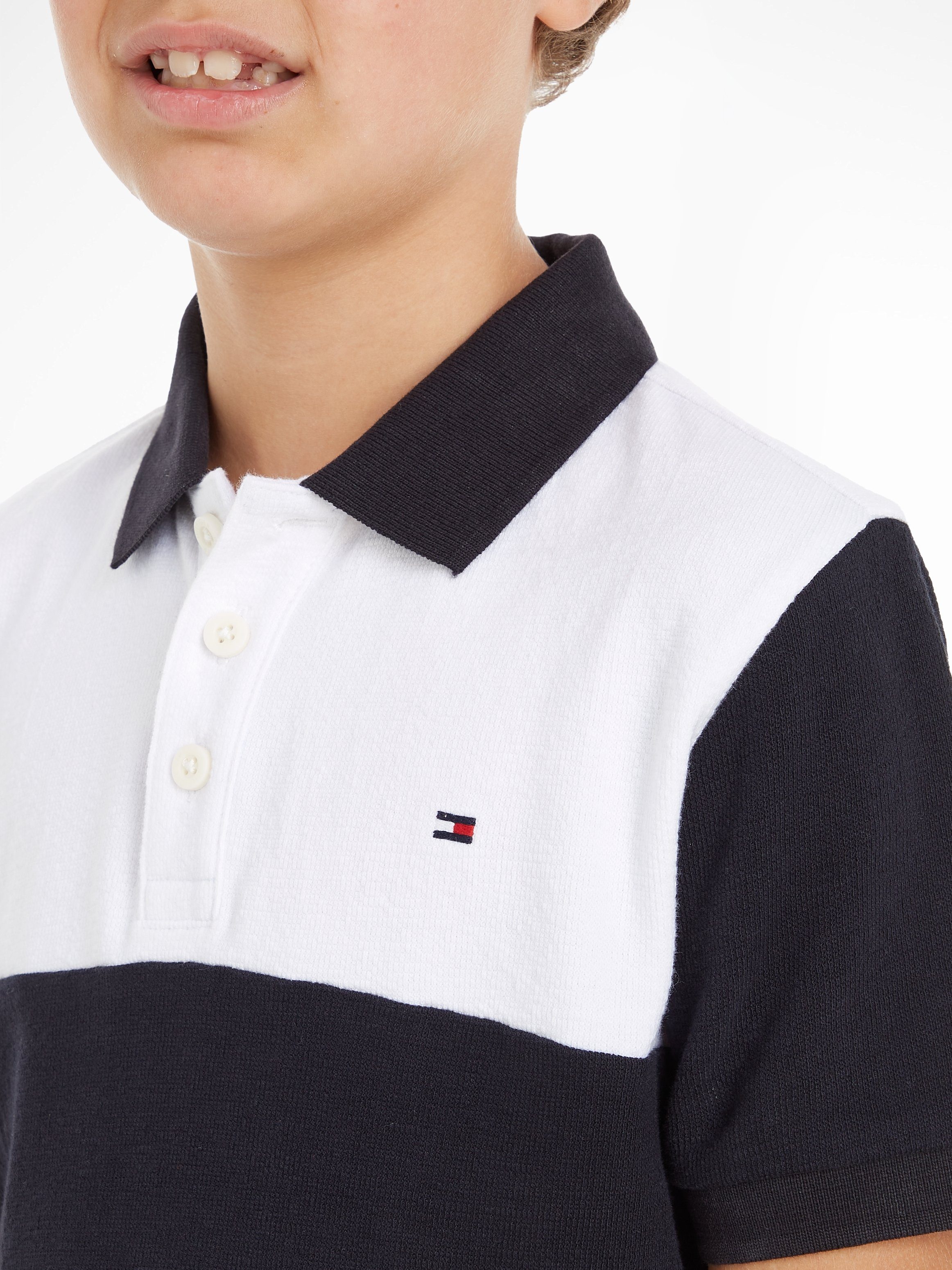 Streifen Farben in den S/S Hilfiger POLO Tommy mit STRIPE Hilfiger Poloshirt GLOBAL CLRBLOCK typischen