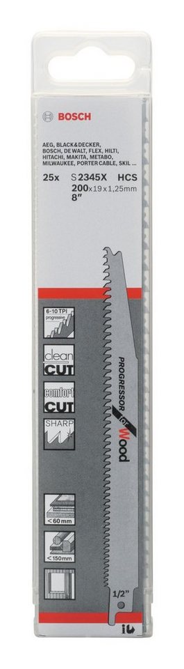 Thumbnail - BOSCH Säbelsägeblatt (25 Stück), S 2345 X, Progressor for Wood, 2 - 25er-Pack