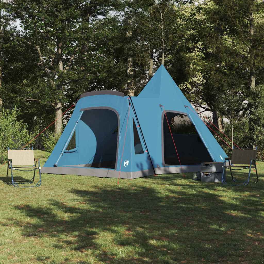 vidaXL Tipi-Zelt Teepee Zelt für 5 Personen mit Dach Blau 545 x 450 x 295 cm, (1 tlg)