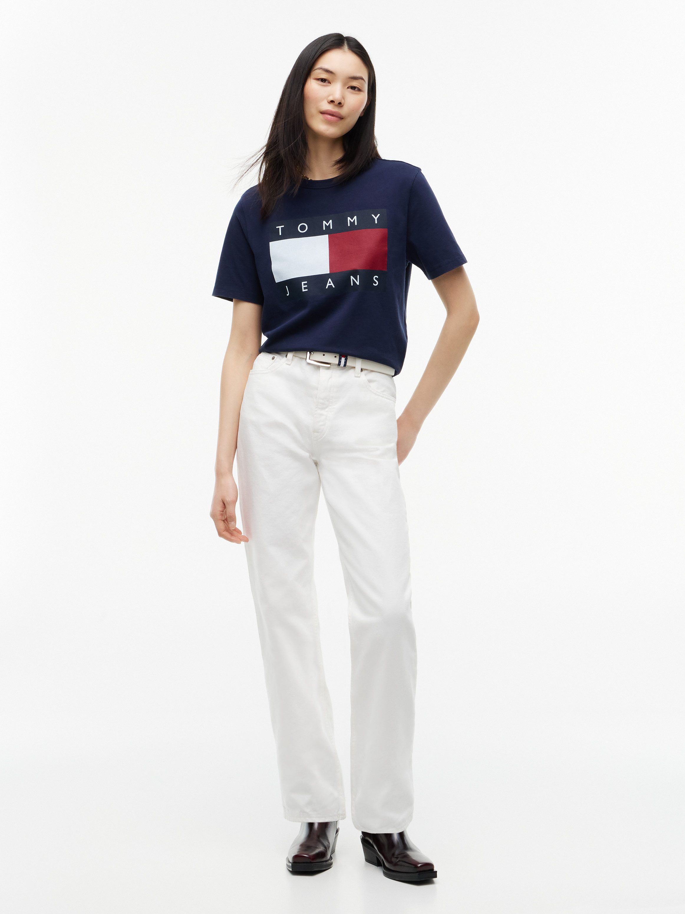 Tommy Jeans Rundhalsshirt TJW BXY FLAG SS TEE EXT Baumwolle – Bild 4 von 5