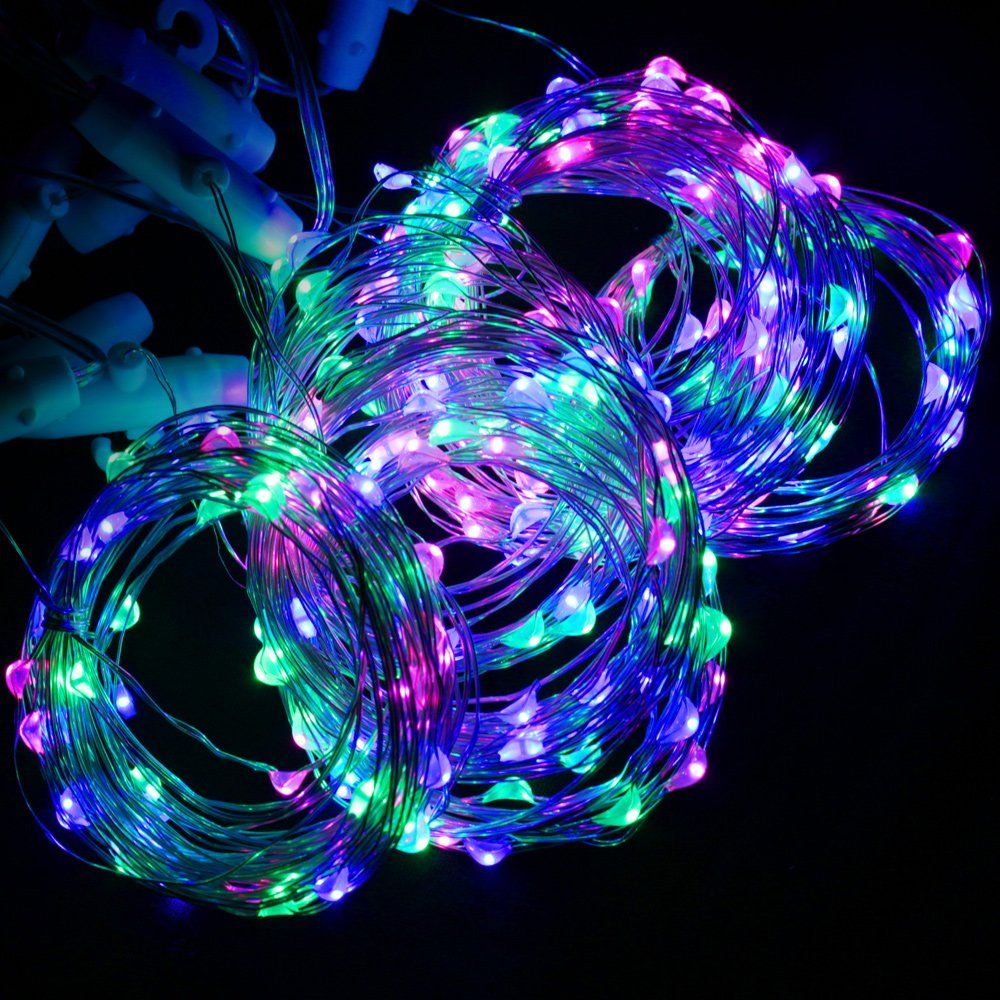 Rosnek LED-Lichtervorhang 3 X 3M, Schlafzimmer aktiviert, Weihnachten Modi/Musik mit 8 Deko Fernbedienung; Aufhängehaken; für Wand Fenster Multicolor, Party