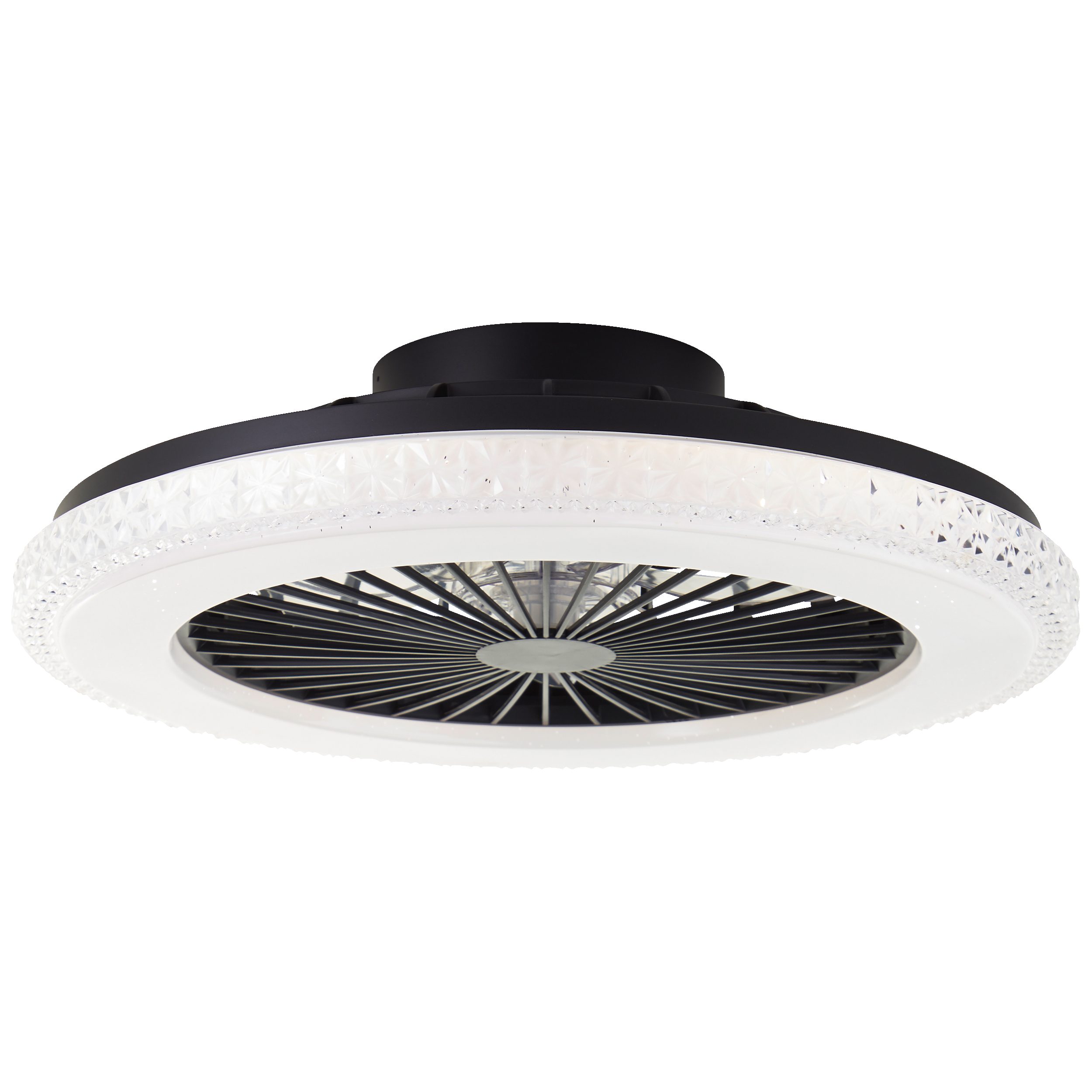 Brilliant LED Deckenleuchte Badria, CCT - über Fernbedienung, Dimmfunktion, Nachtlichtfunktion, Timerfunktion, LED fest integriert, RGB, warmweiß - kaltweiß, mit Ventilator, 49 cm, digitales RGB, 4700 lm, dimmbar, 3000-6500 K