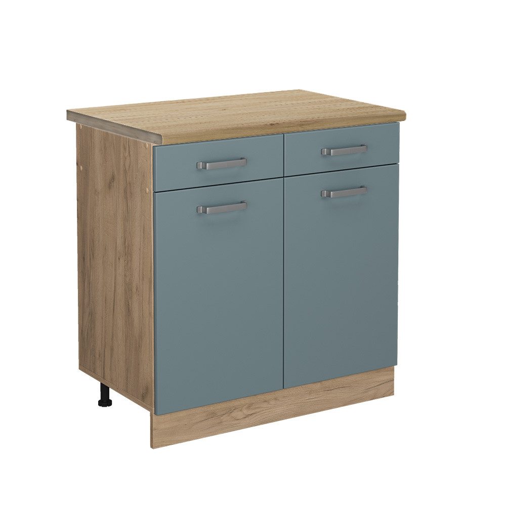 Vicco Unterschrank R-Line, Blau-Grau/Goldkraft Eiche, 80 günstig online kaufen