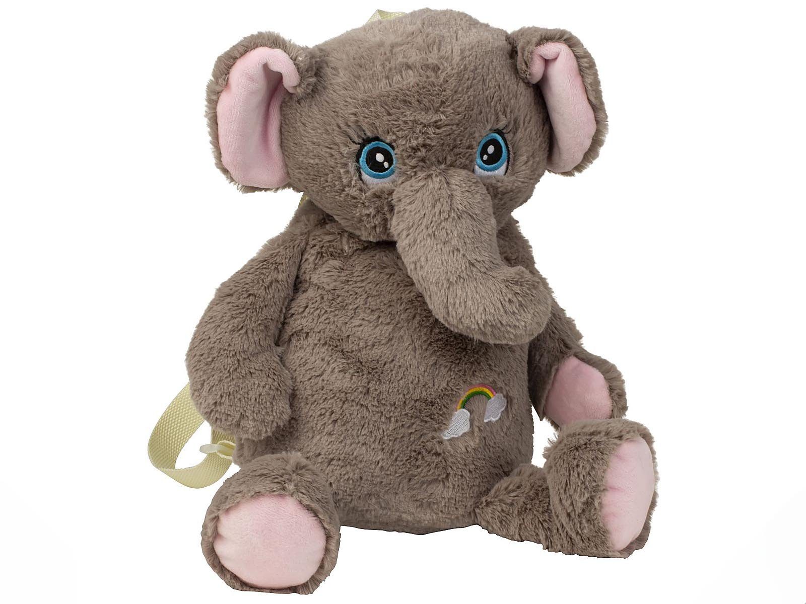 Mel-O-Design Tierkuscheltier 4274 Rucksack Elefant mit hübschen Augen ca. 42cm Elefant, Polyester, (1-tlg) Tragehenkel