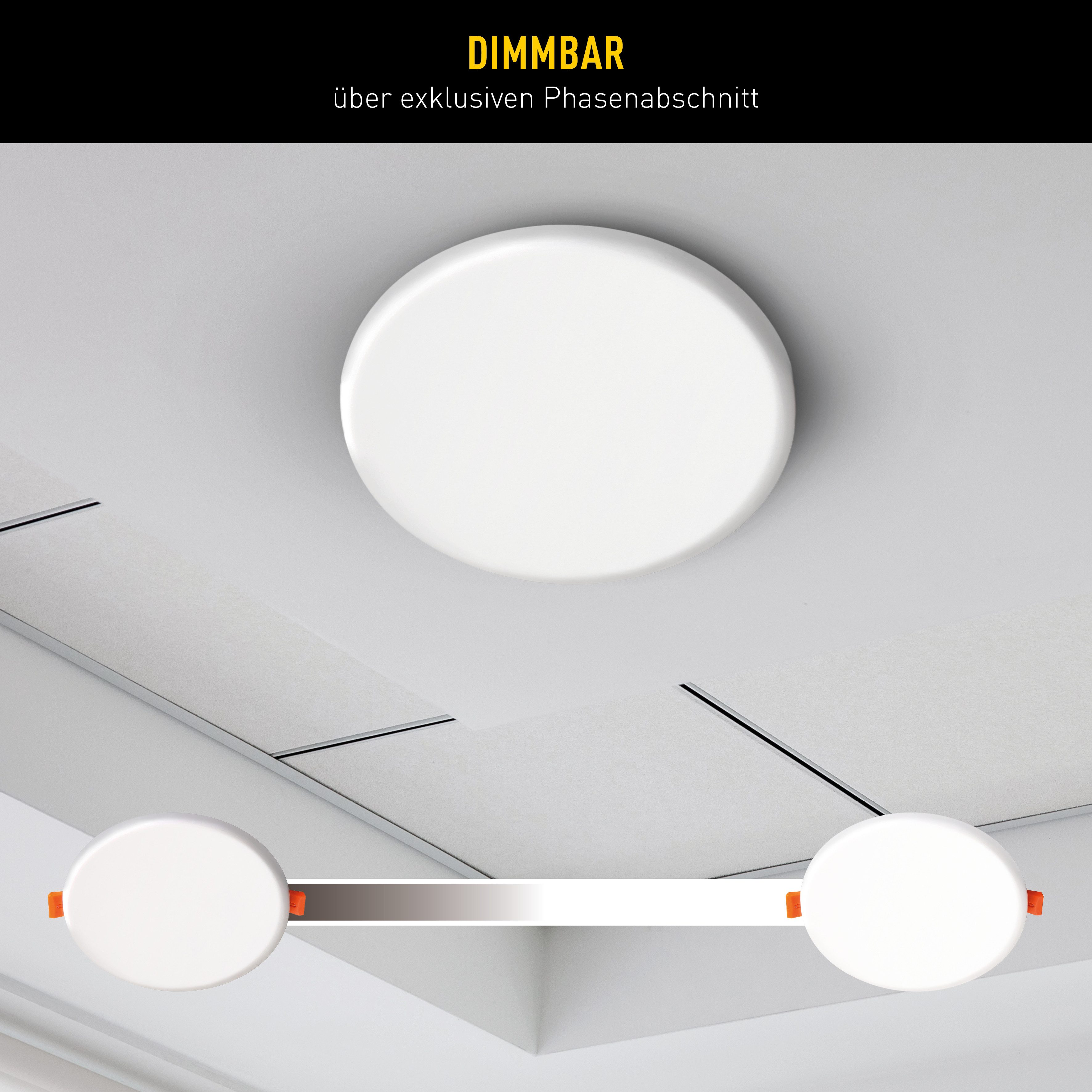 näve LED Einbauleuchte Suma, Dimmfunktion, LED wechselbar, Warmweiß, Lichtfarbe warmweiß, dimmbar