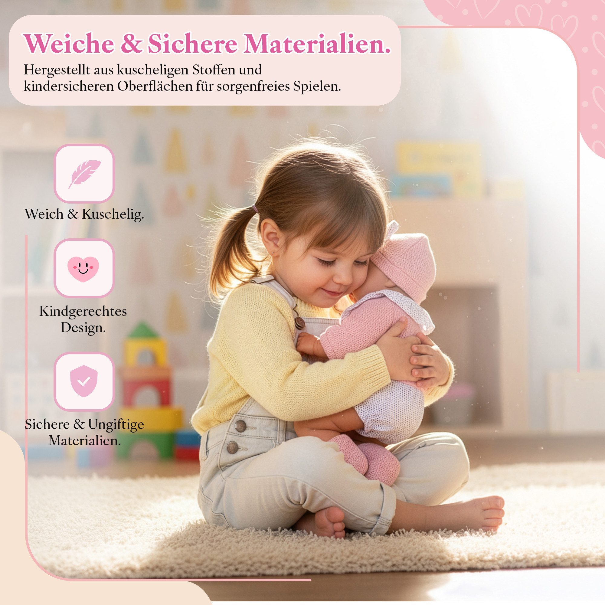 Kinderplay Dolls & Strollers Babypuppe Interaktive Babypuppe Lili 41 cm – realistisch – sprechend – Bild 5 von 5