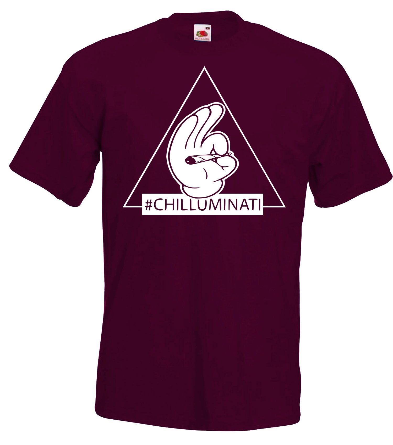 Youth Designz T-Shirt Chilluminati Herren T-Shirt mit lustigem Frontprint Burgundy | T-Shirts