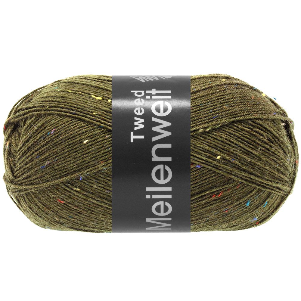 LANA GROSSA MEILENWEIT 100 g TWEED Häkelwolle, 420 m (ideal auch für Trachtensocken, Trachtenstutzen & Stulpen, 4-fach Sockenwolle gepunktet, mit Tweed-Noppen), 100 g