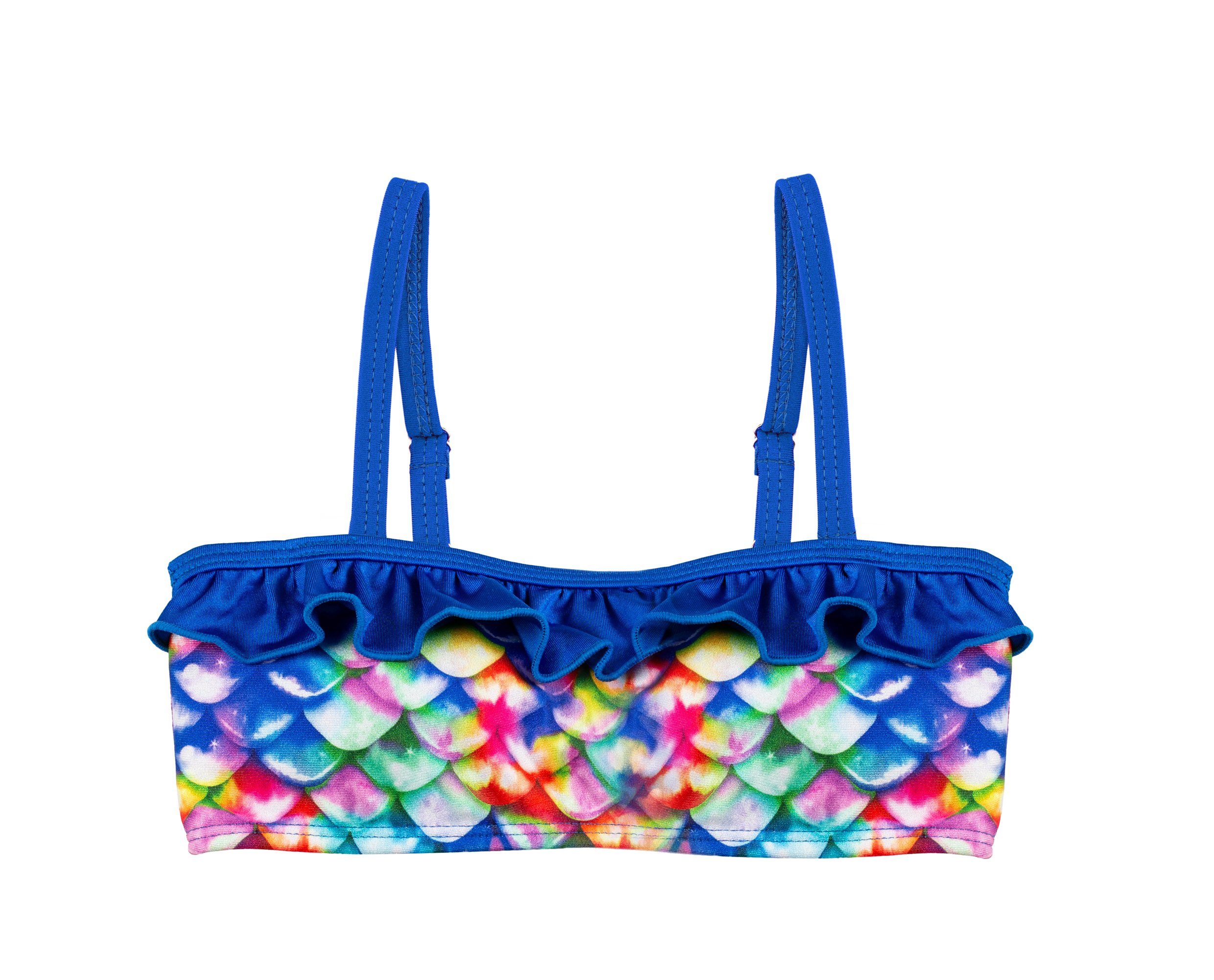 Fin Fun Balconette-Bikini-Top Meerjungfrau Bikinioberteil RAINBOW REEF, für Kinder