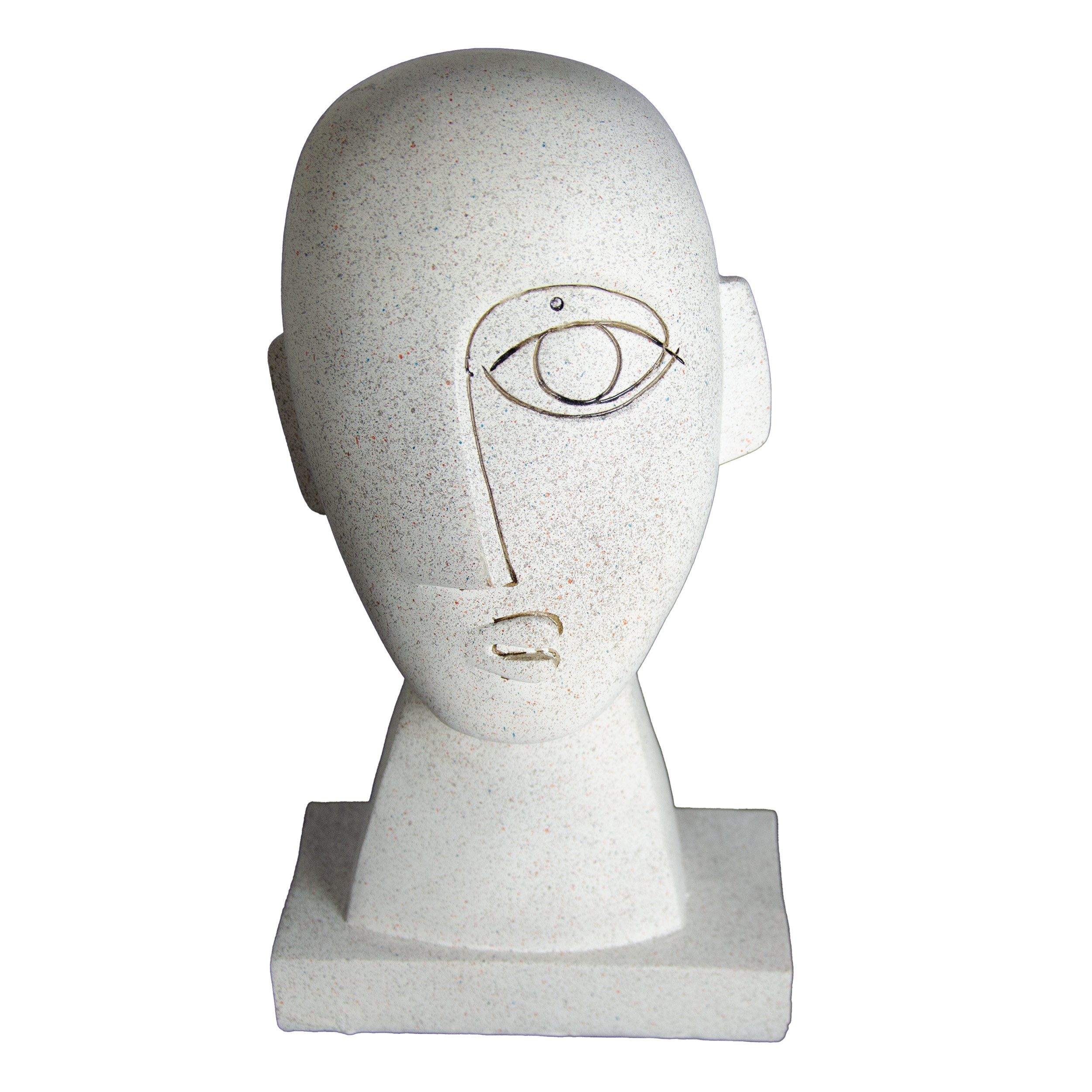 Goldbach Dekofigur Moderne Dekofigur Zwei Gesichter aus Polyresin Weiss H 27,5 cm