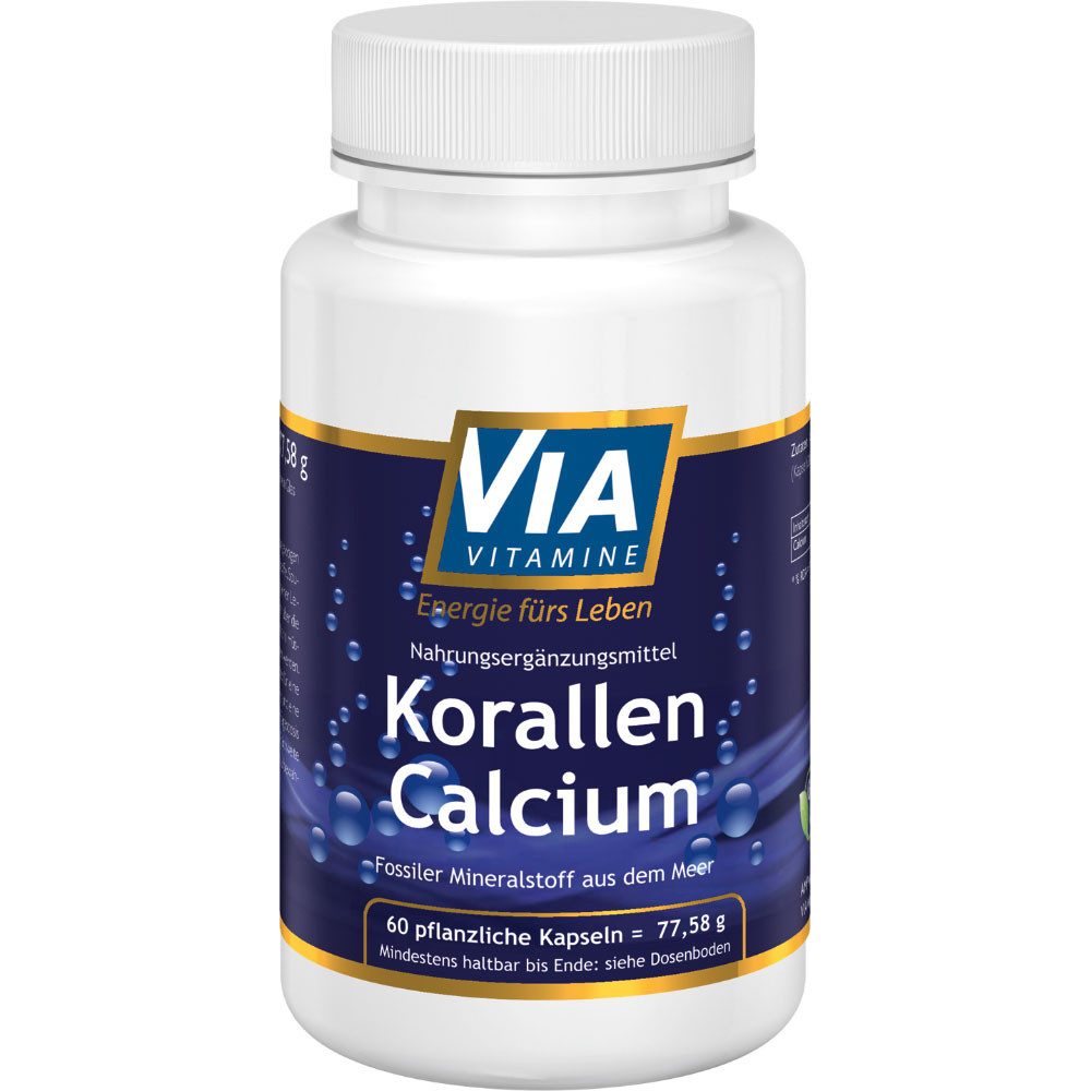 Via Vitamine Korallen Calcium 400 mg Kapsel, 60 St., 77,58 g, hohe Bioverfügbarkeit