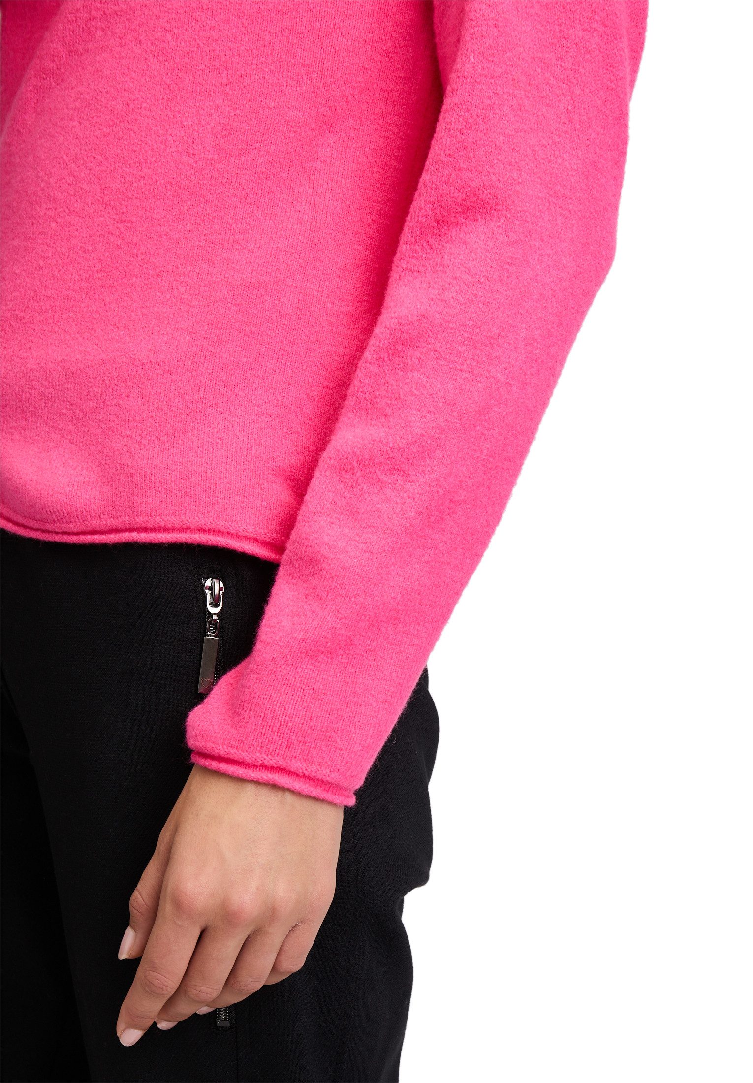 Cartoon Strickpullover Damen mit Rundhalsausschnitt (1-tlg) Struktur