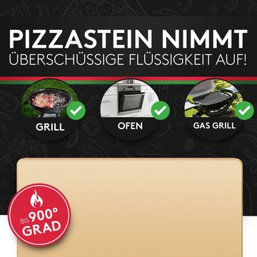 Pizza Divertimento Pizzastein Pizza Divertimento - Pizzastein für Backofen und Gasgrill, Bis 900 Grad Celsius