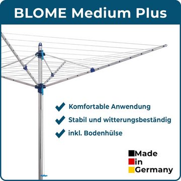 Blome Wäschespinne Medium Plus 60 Meter Leine, Made in Germany