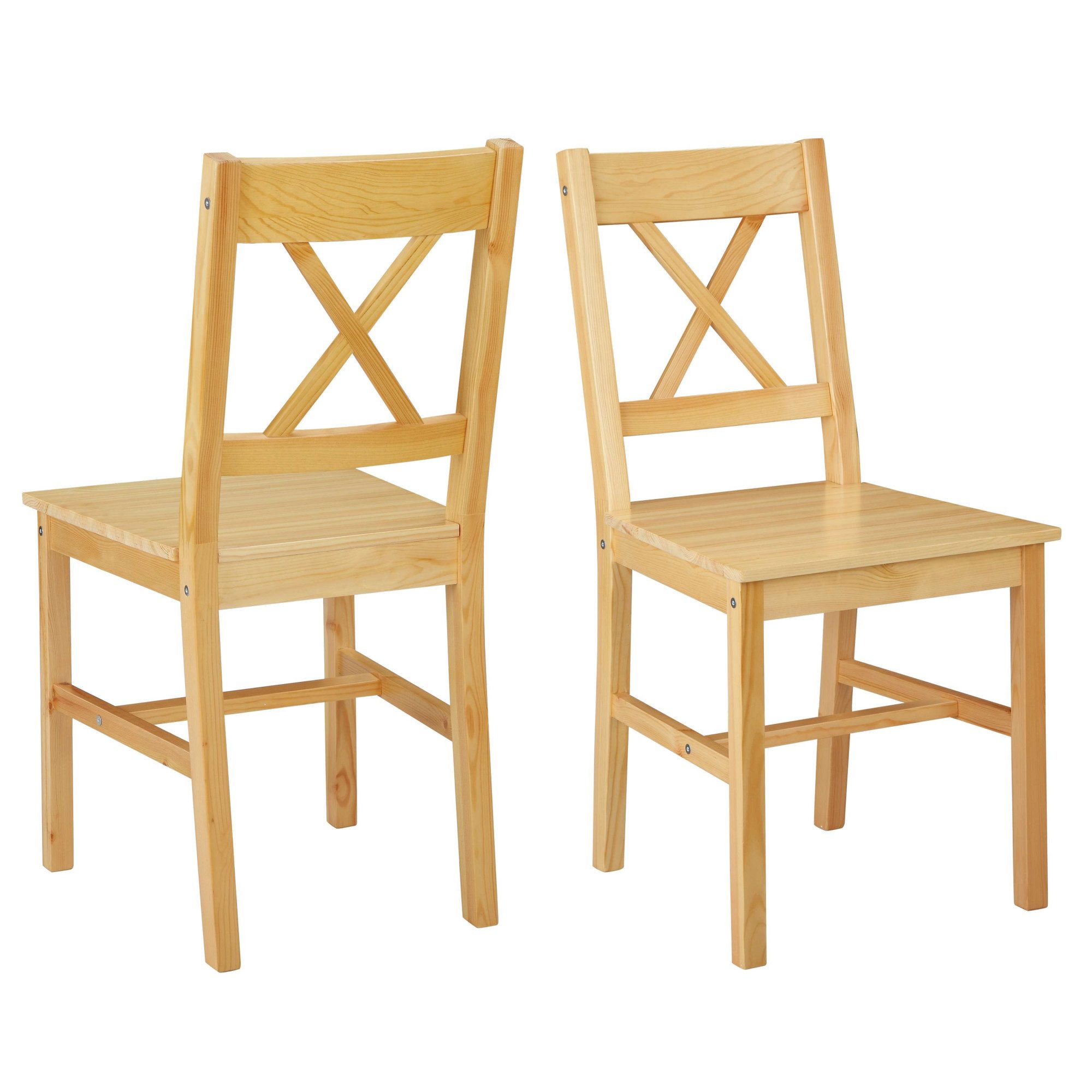 OTTO home Esszimmerstuhl Willow (Set, 2 St), aus massivem Kiefernholz, lackiert, pflegeleicht, bis 130 kg belastbar