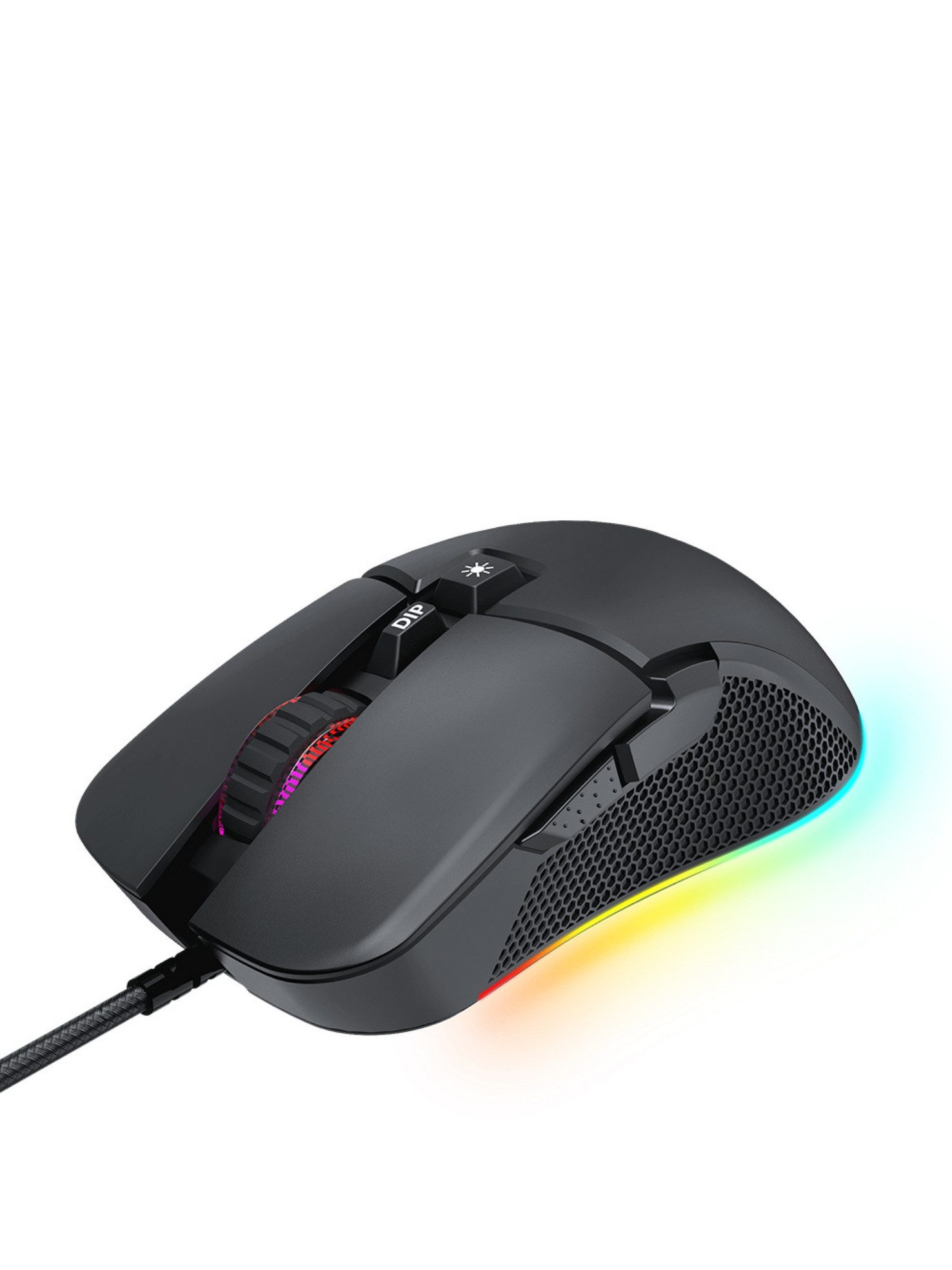 S&T Design RGB Gaming Maus Schwarz Kabelgebunden Leicht 13 RGB Lichtmodi Gaming-Maus (kabelgebunden, 7200 dpi, Ergonomisch, optische Maus, USB Plug & Play, Windows 11 & MacOS)
