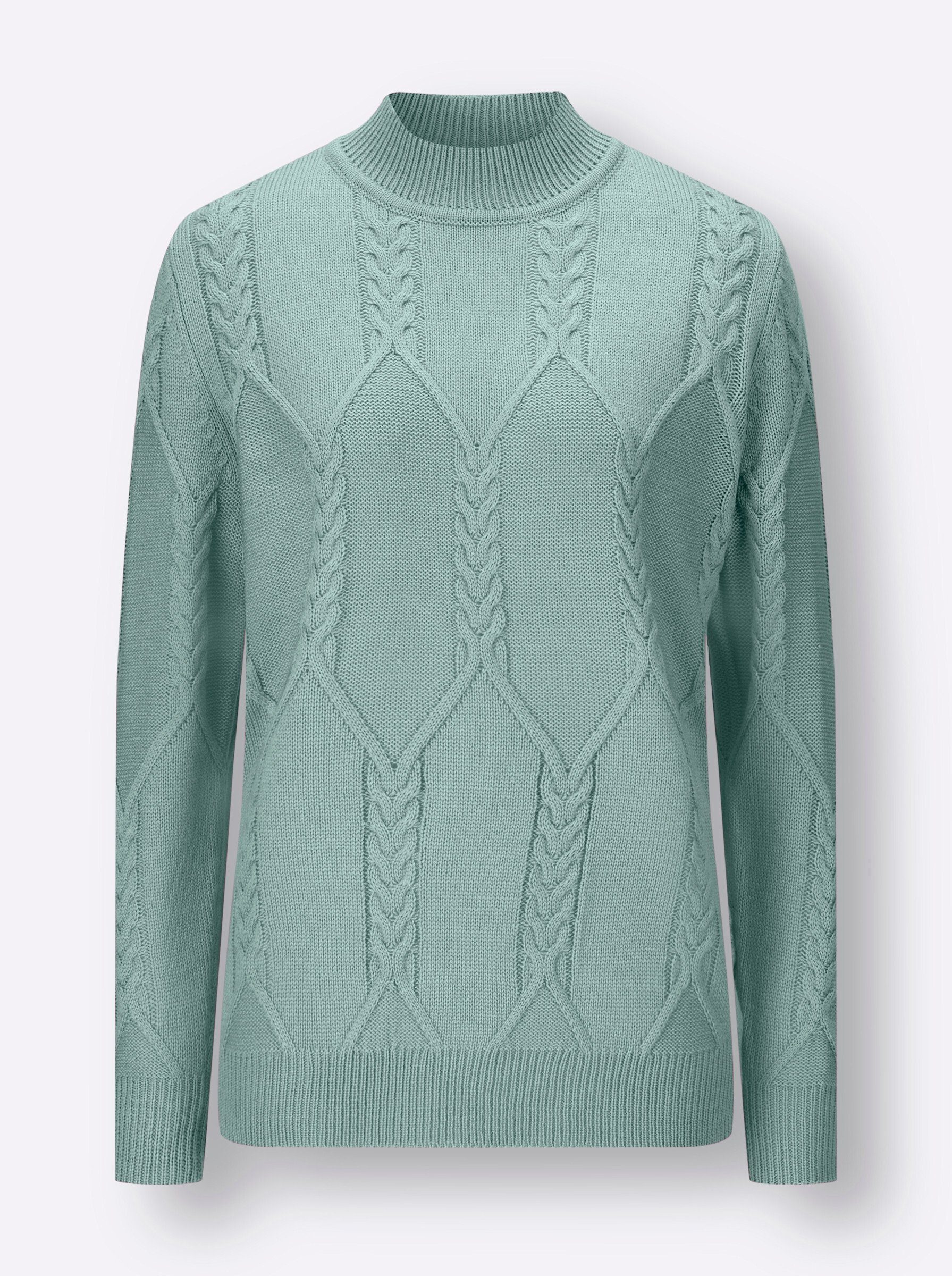 Strickpullover Stehkragen-Pullover Langarm