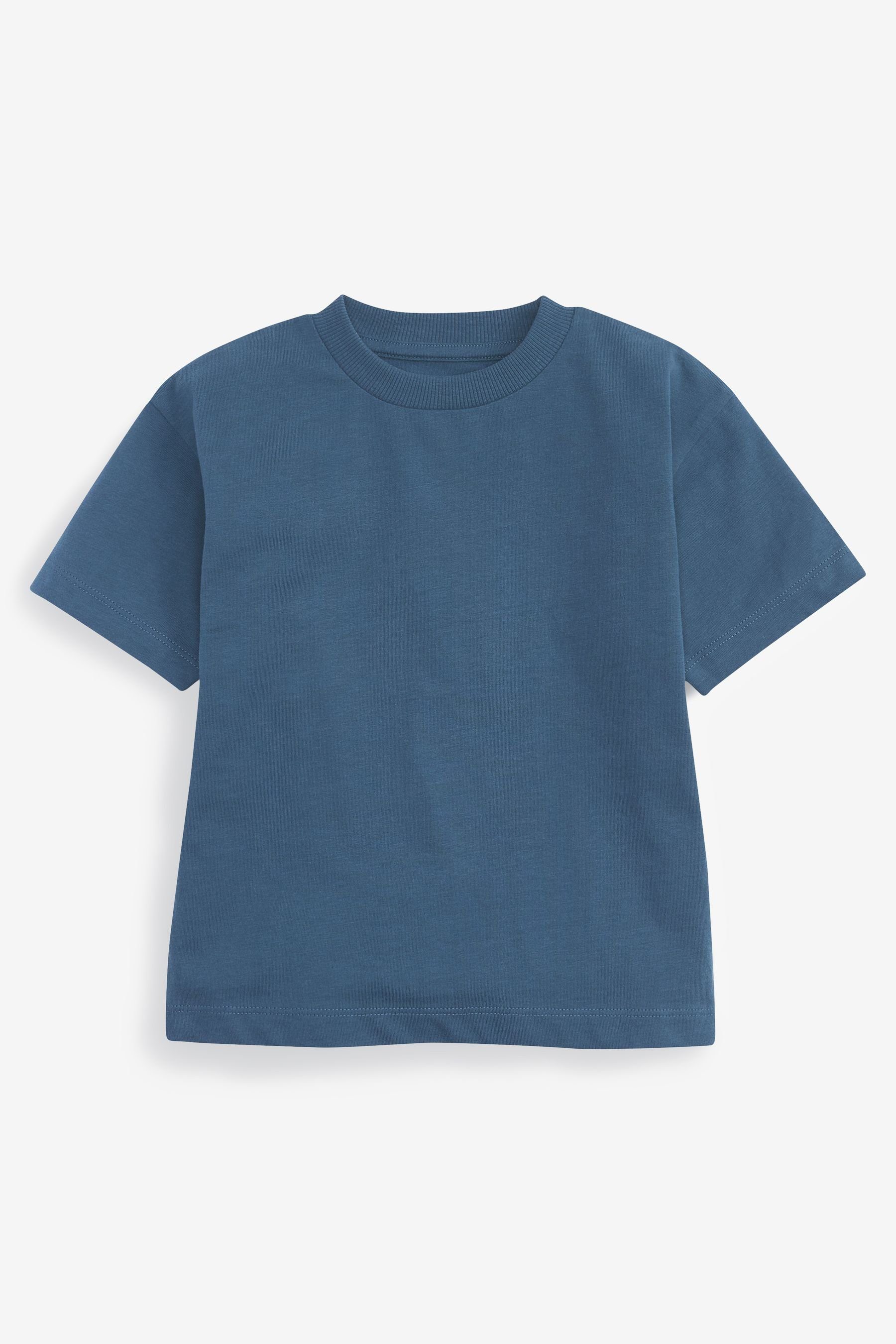 Blue/Brown Next (5-tlg) schlichte T-Shirt Oversized im Kurzärmelige T-Shirts 5er-Pack
