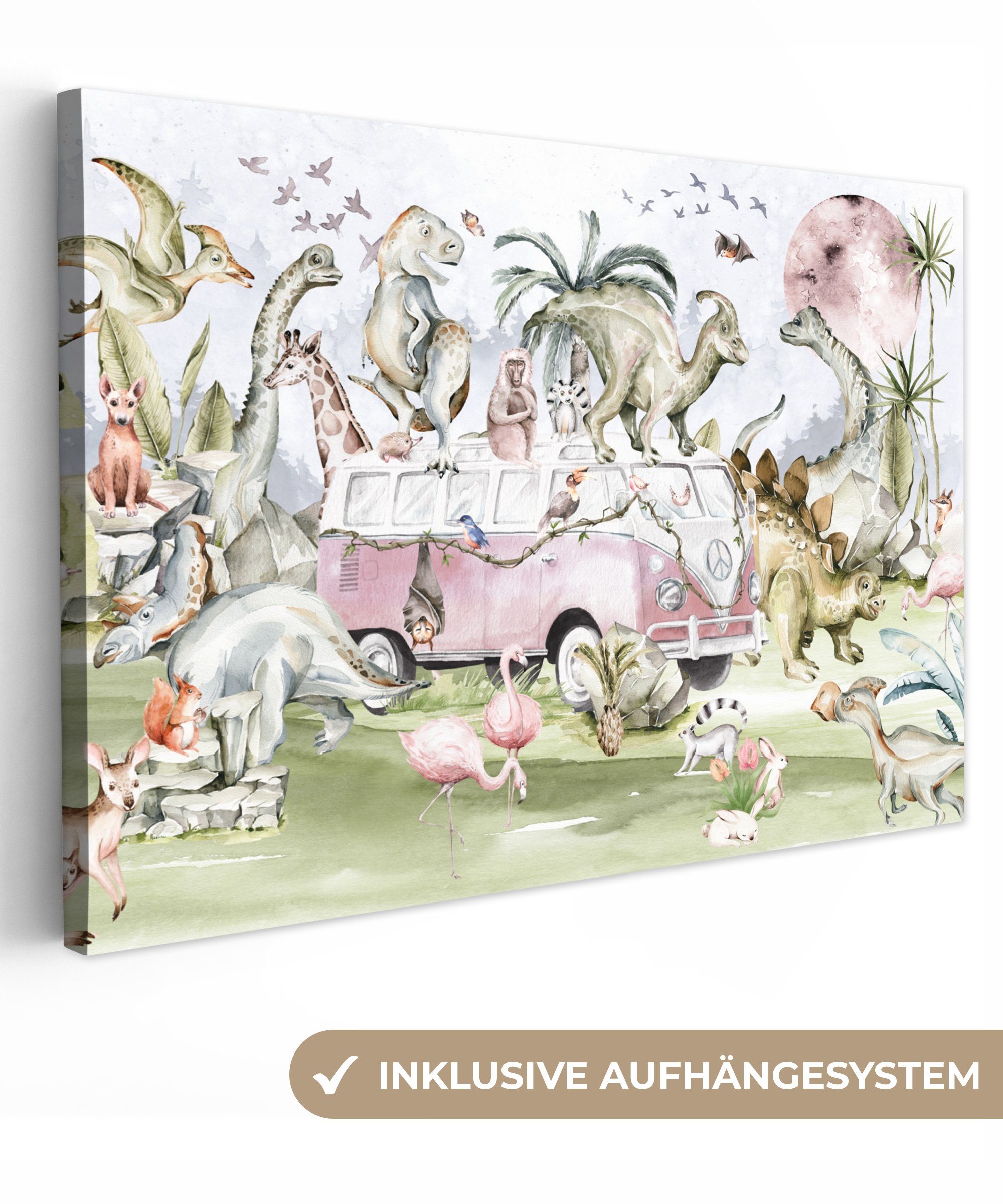 OneMillionCanvasses® Leinwandbild Dinosaurier - Kinder - günstig online kaufen