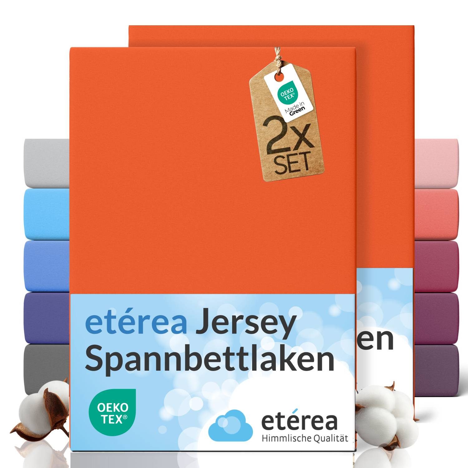 etérea Himmlische Qualität Spannbettlaken etérea Comfort Jersey 2er Set Spannbettlaken, Jersey, Gummizug: rundum, (2 Stück)