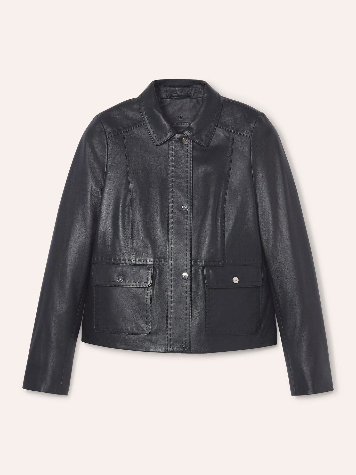 Walbusch Lederjacke Damen Kurze Jacke aus Lammnappa Umlegekragen, modern – Bild 2 von 4